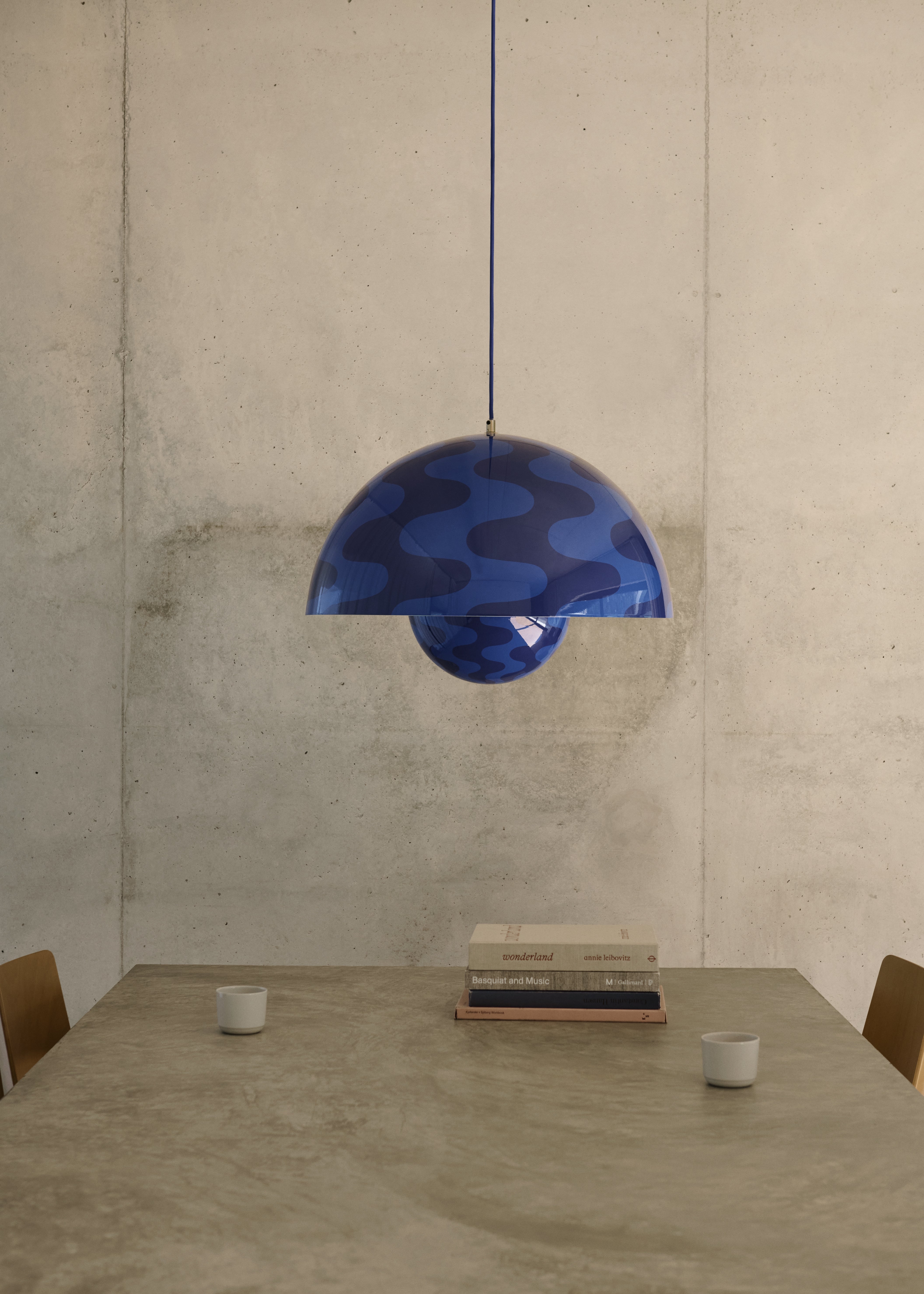 Lampa visiacá FLOWERPOT modro-námornícky vzor