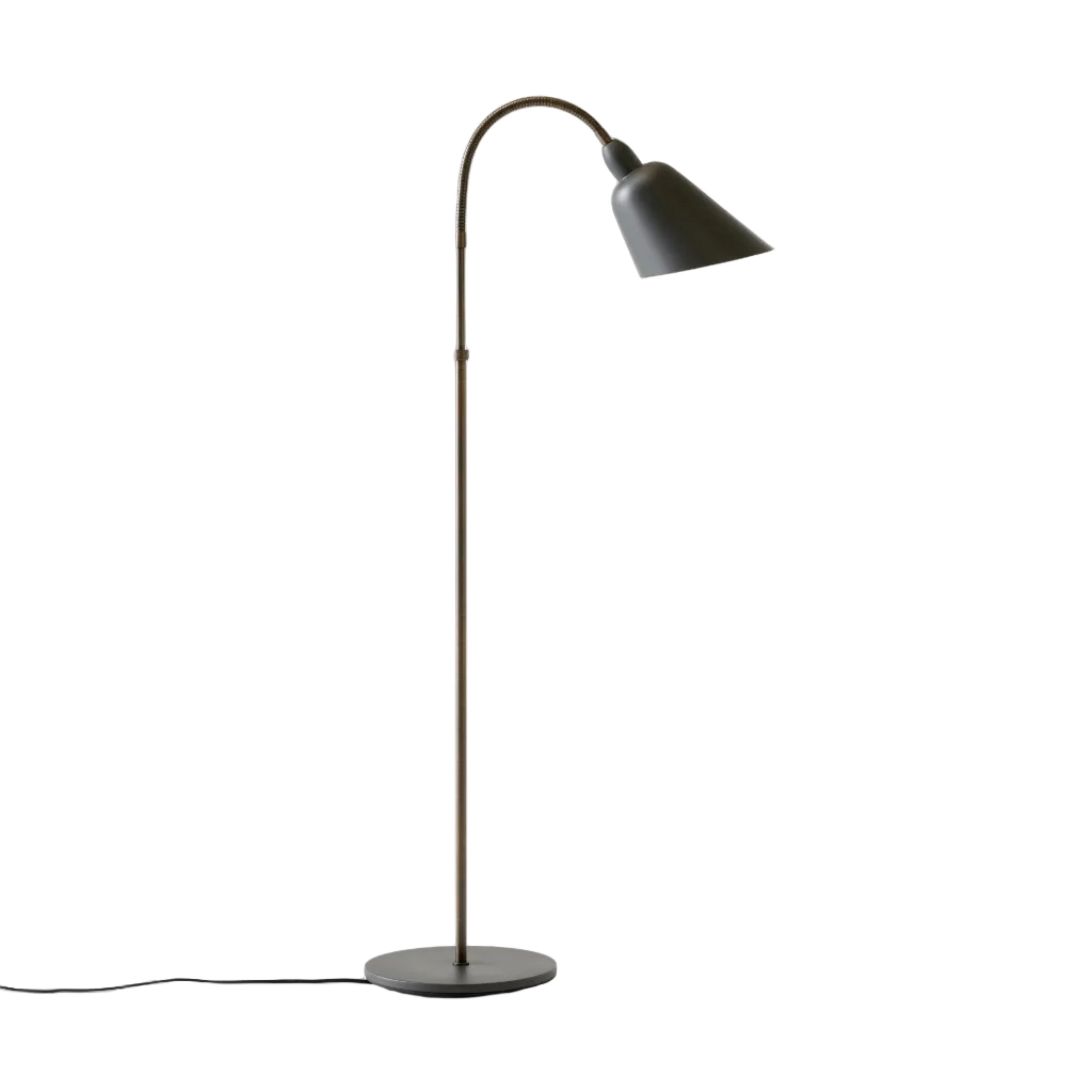 Stolná lampa BELLEVUE AJ7 grafitová s hnedou mosadznou základňou