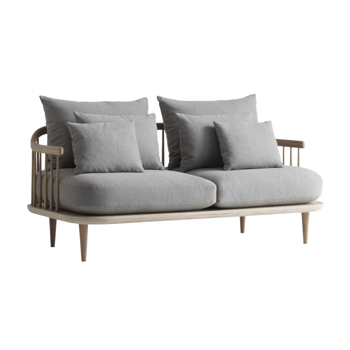 Sofa pre 2 osoby FLY SC2 čalúnená s dubovým podstavcom