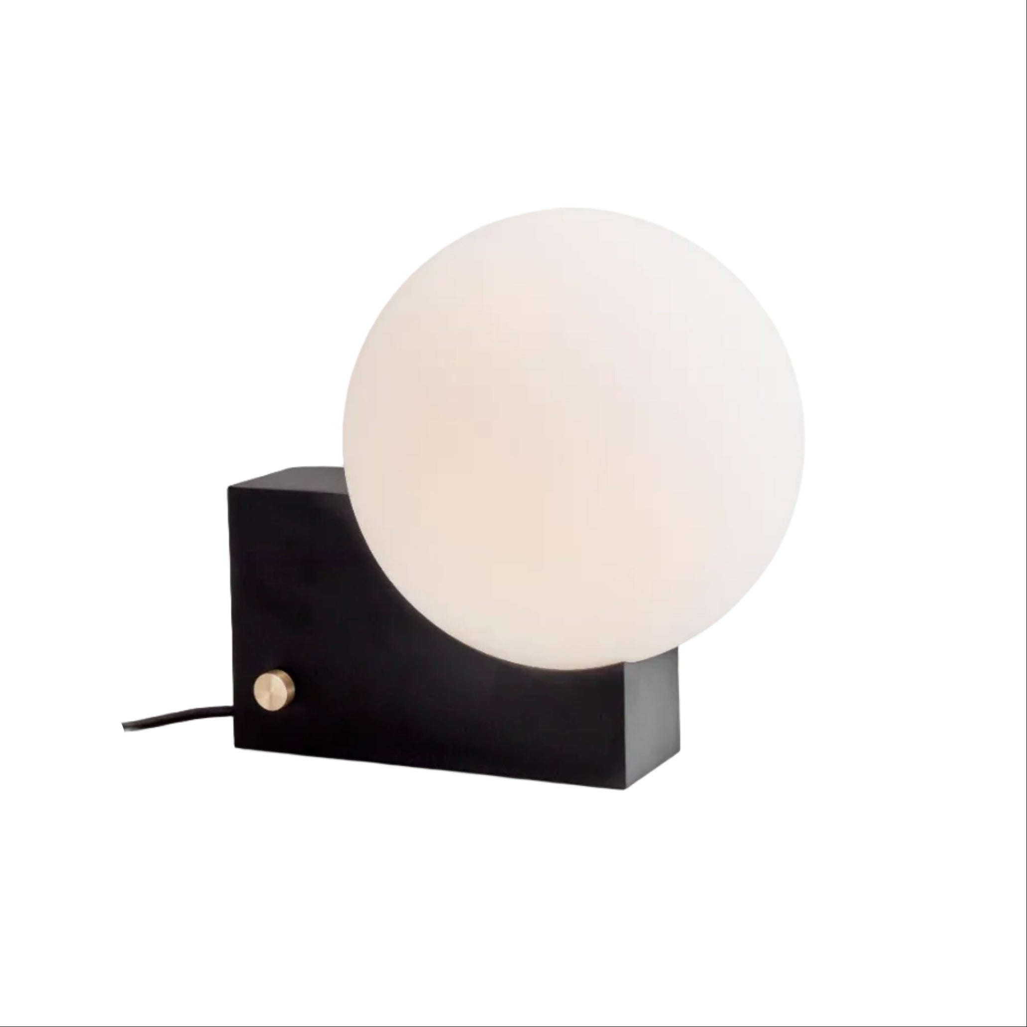 Lampa stolná JOURNEY SH1 s mliečnym tienidlo a čiernym podstavcom