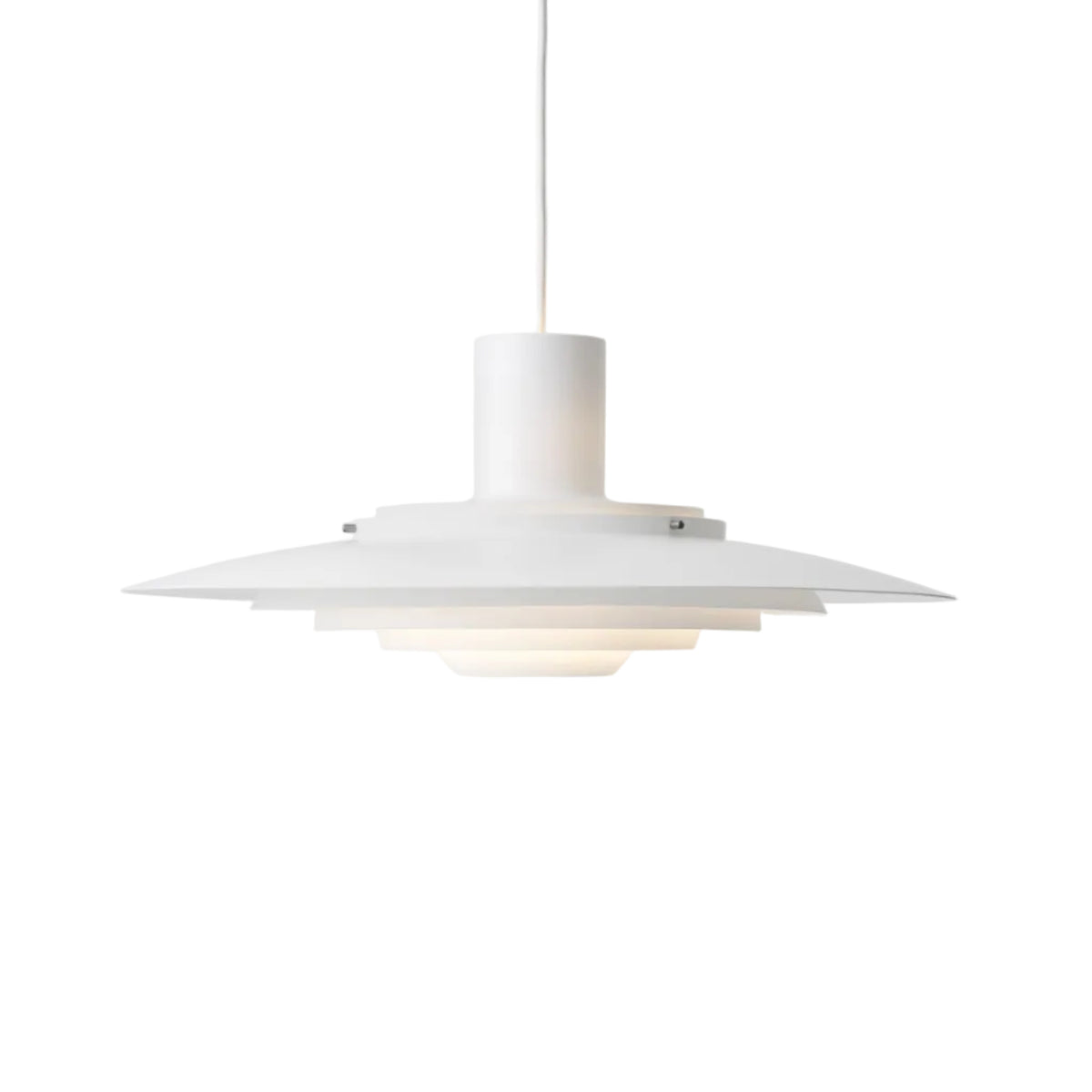 Matná biela závesná lampa P376
