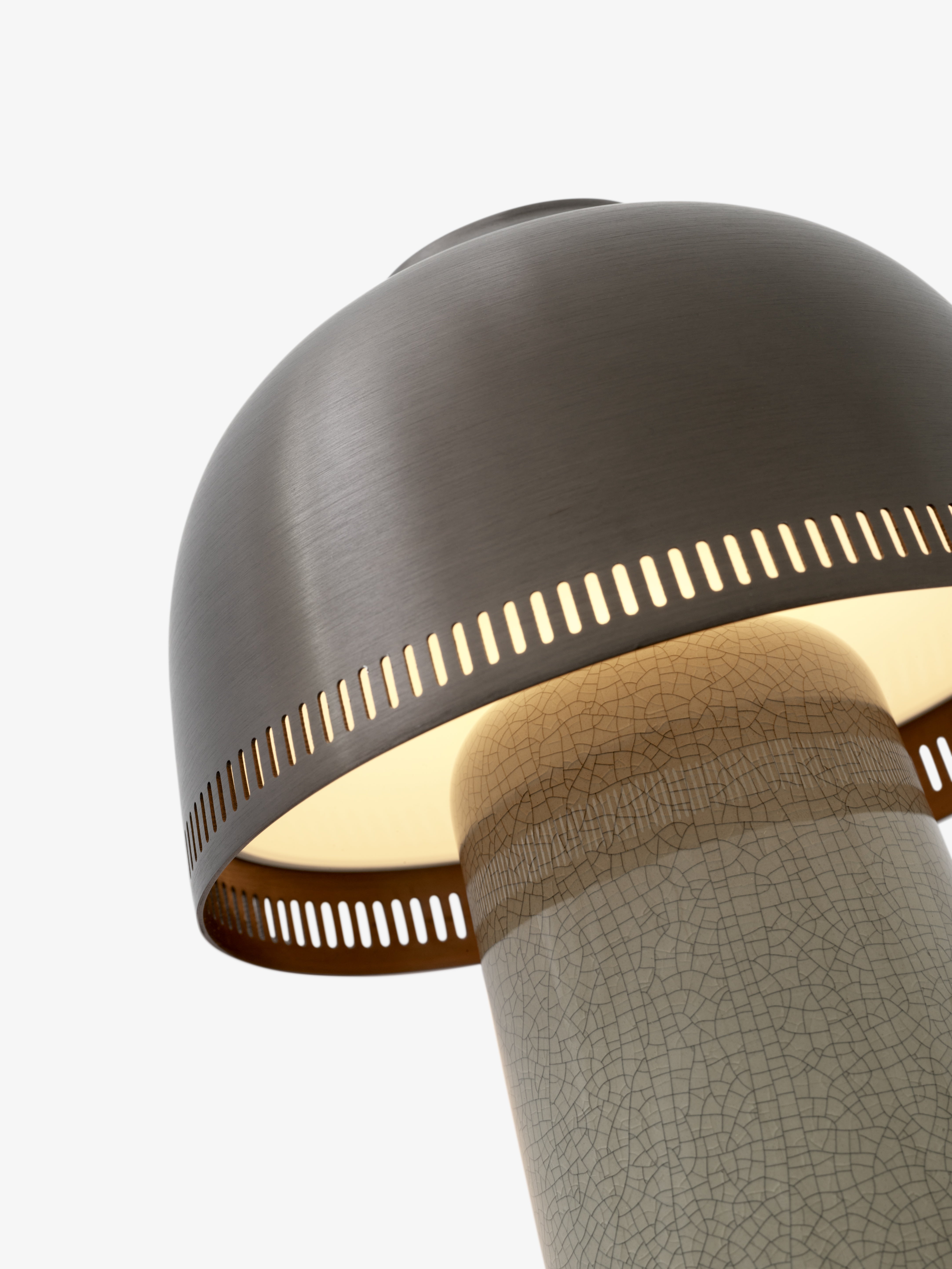 Prenosná lampa RAKU SH8 s hnedým tienidlo a béžovým podstavcom