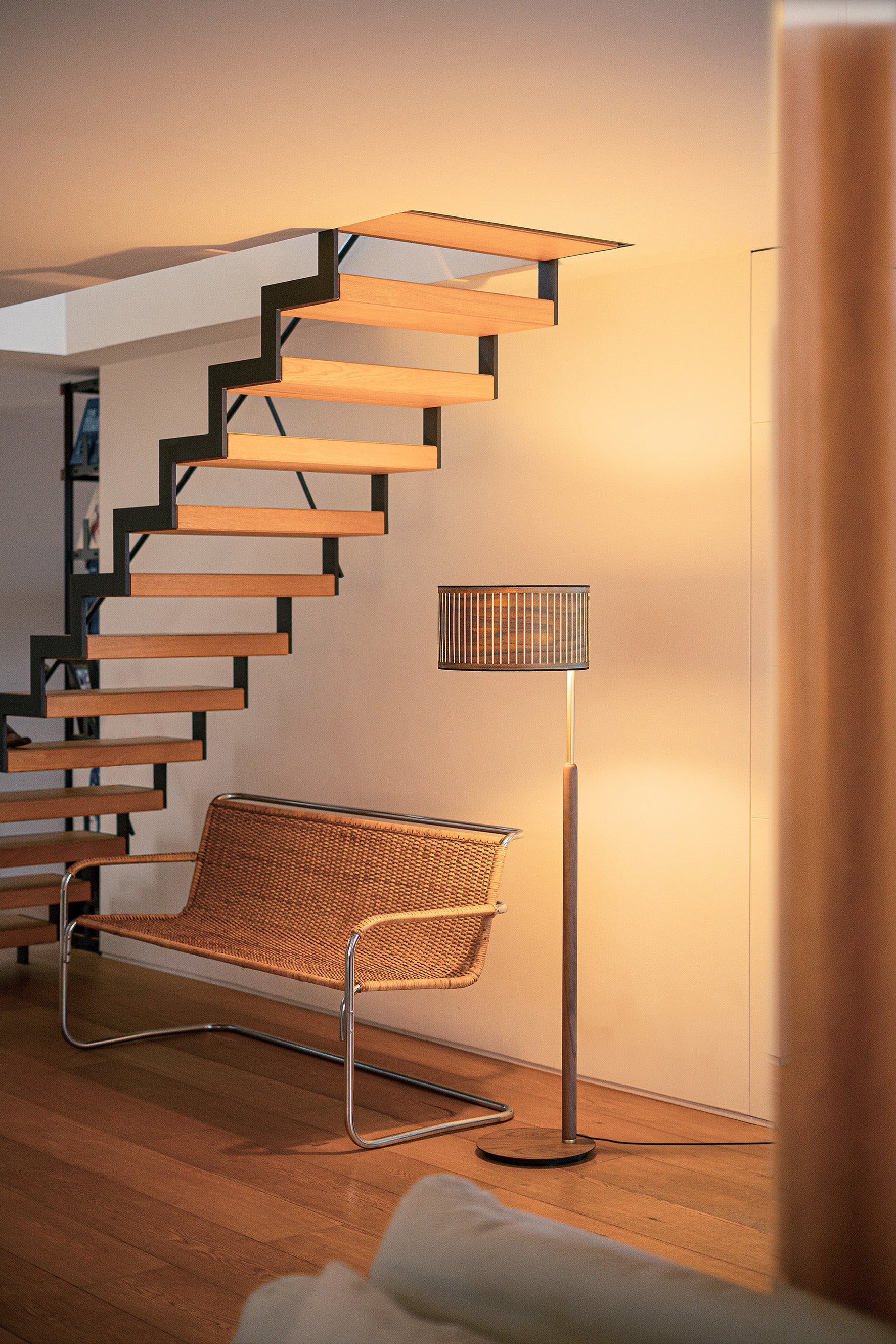 AUTUMN walnut wood floor lamp