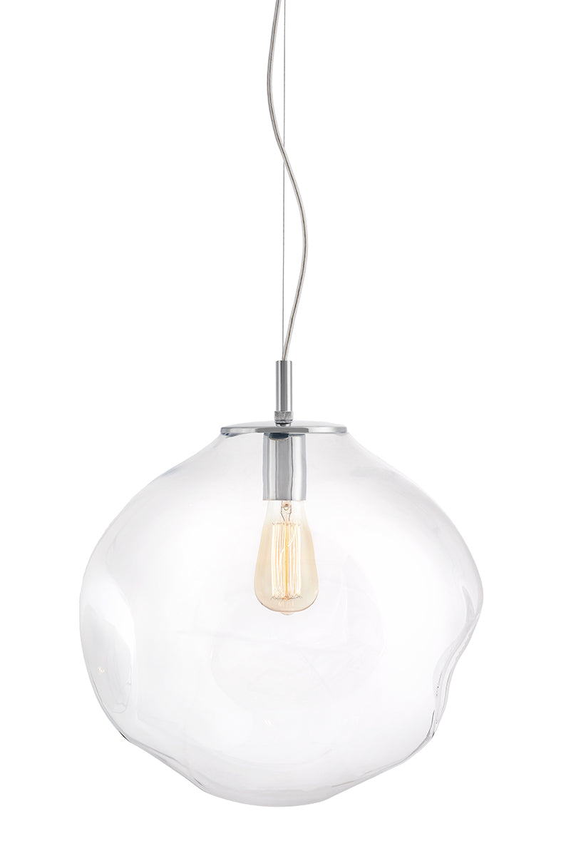 AVIA pendant lamp transparent with silver finish