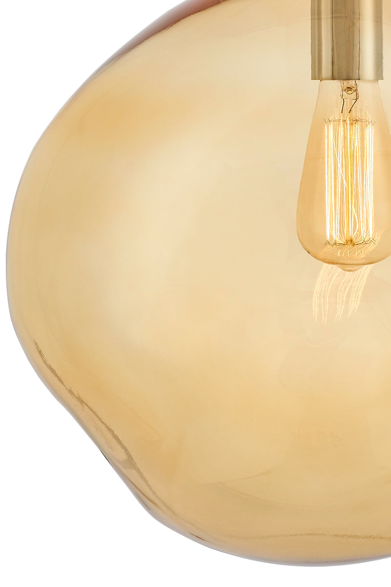 AVIA Amber Pendant Lamp with Silver Finish