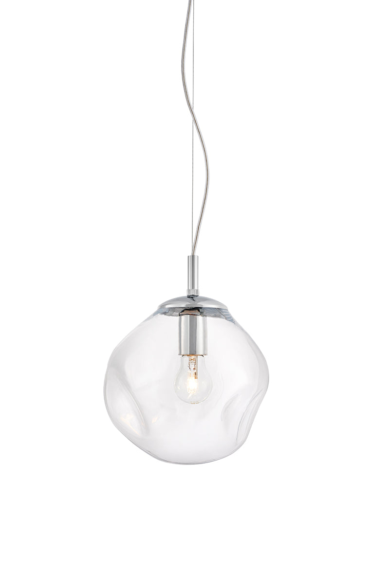AVIA pendant lamp transparent with silver finish