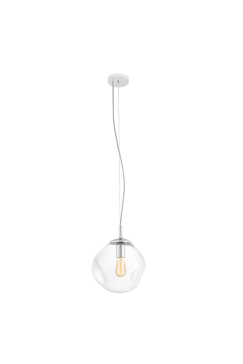AVIA pendant lamp transparent with silver finish