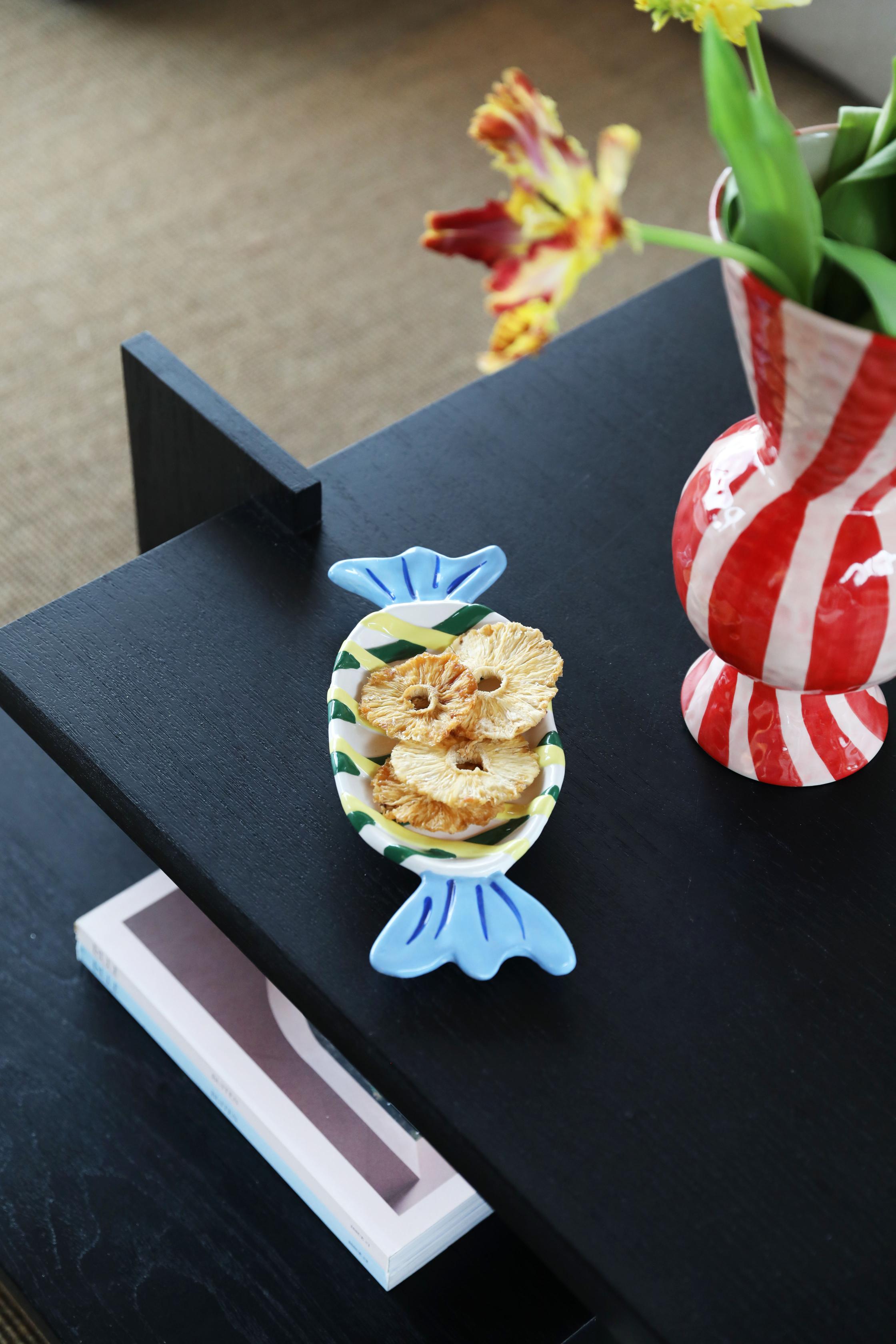 Váza RHOMBIC červená s bielou