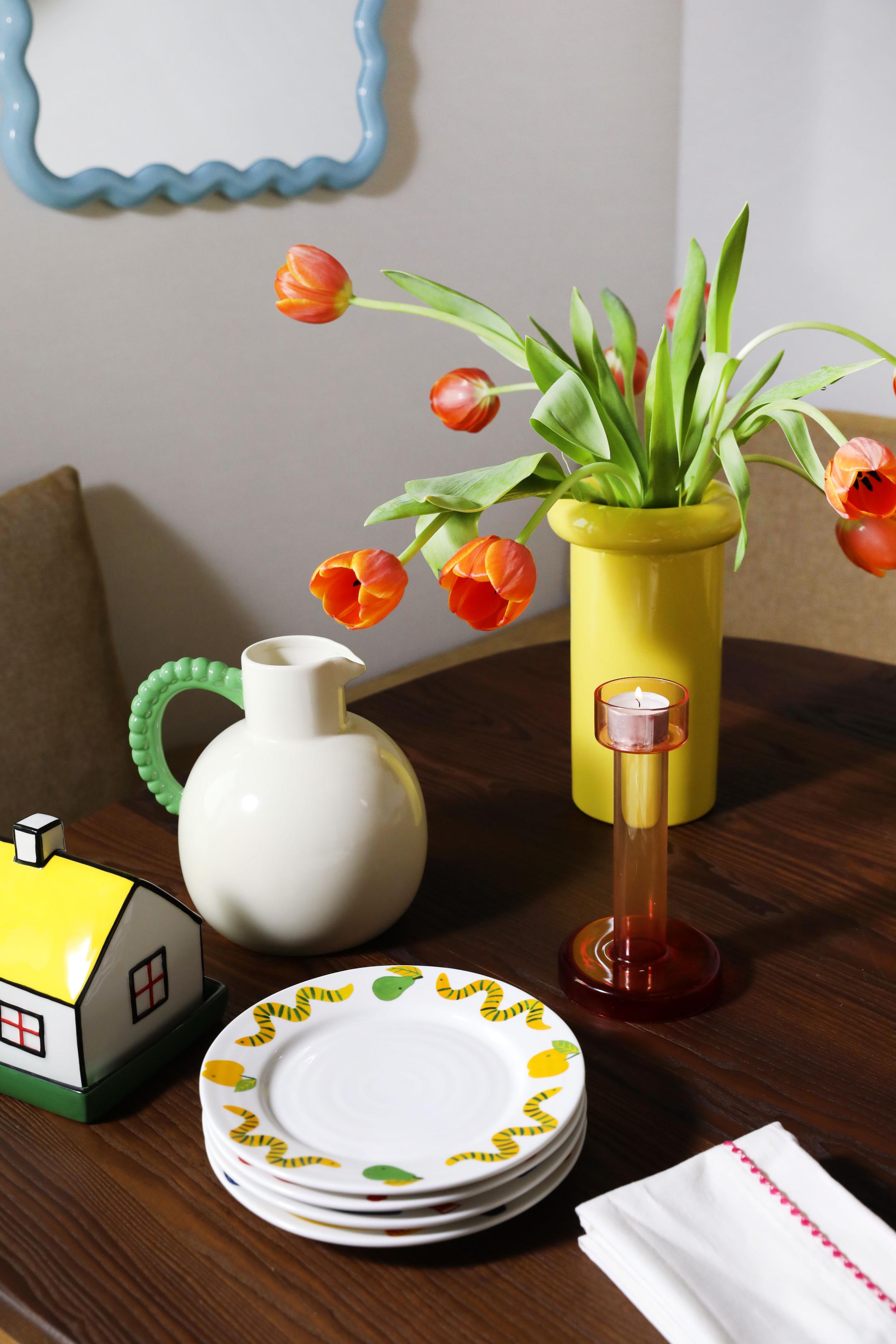 Sviečnik na tealight BOLE červený s ružovým