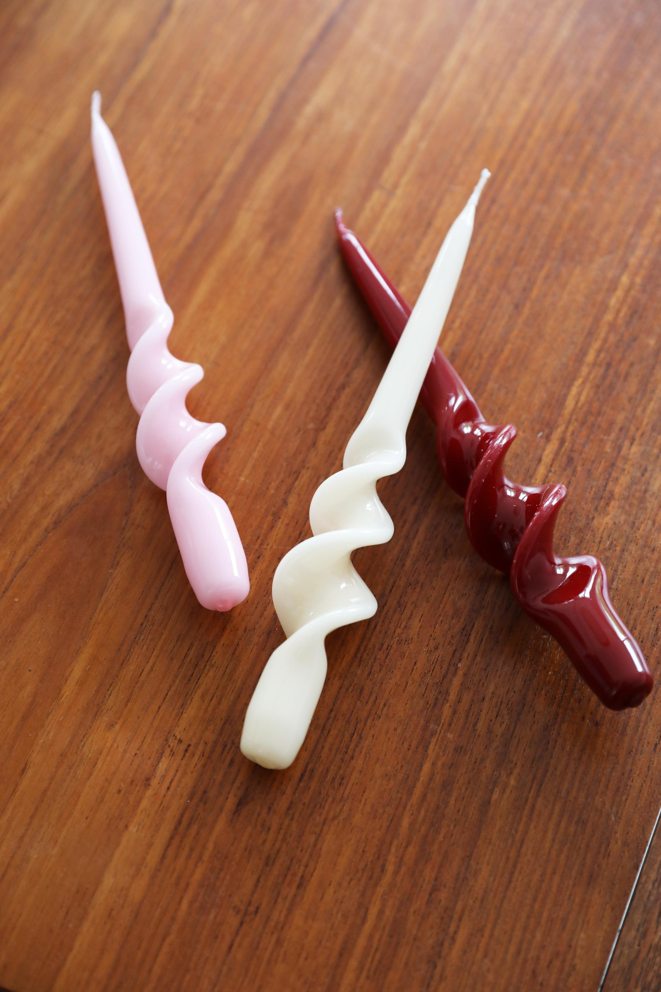 ALPHA REDS Candle Set in Pink with Burgundy and Yellow