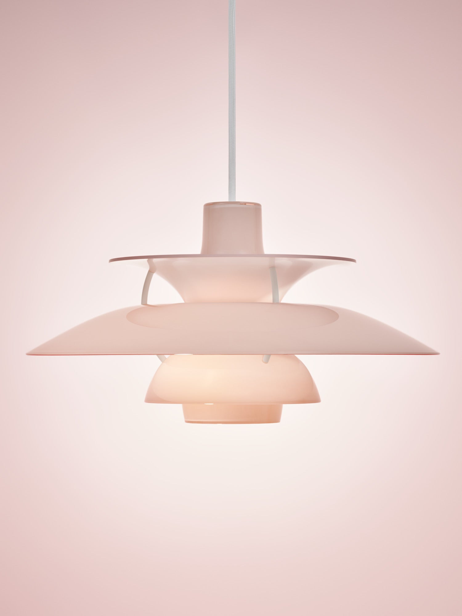 Závesná lampa PH 5 OPAL svetloružová