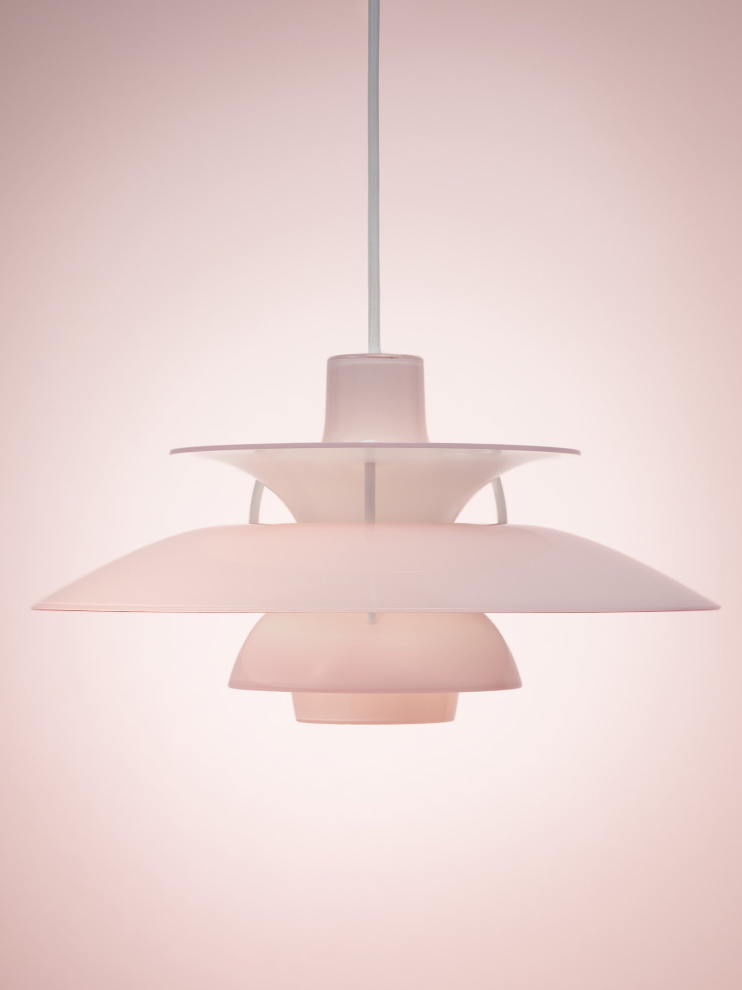 Závesná lampa PH 5 OPAL svetloružová