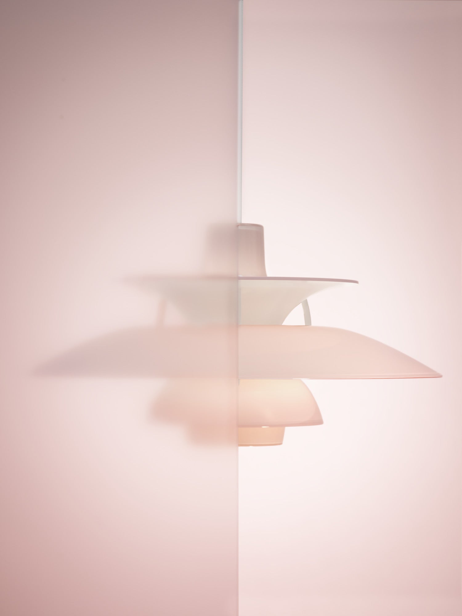 Závesná lampa PH 5 OPAL svetloružová