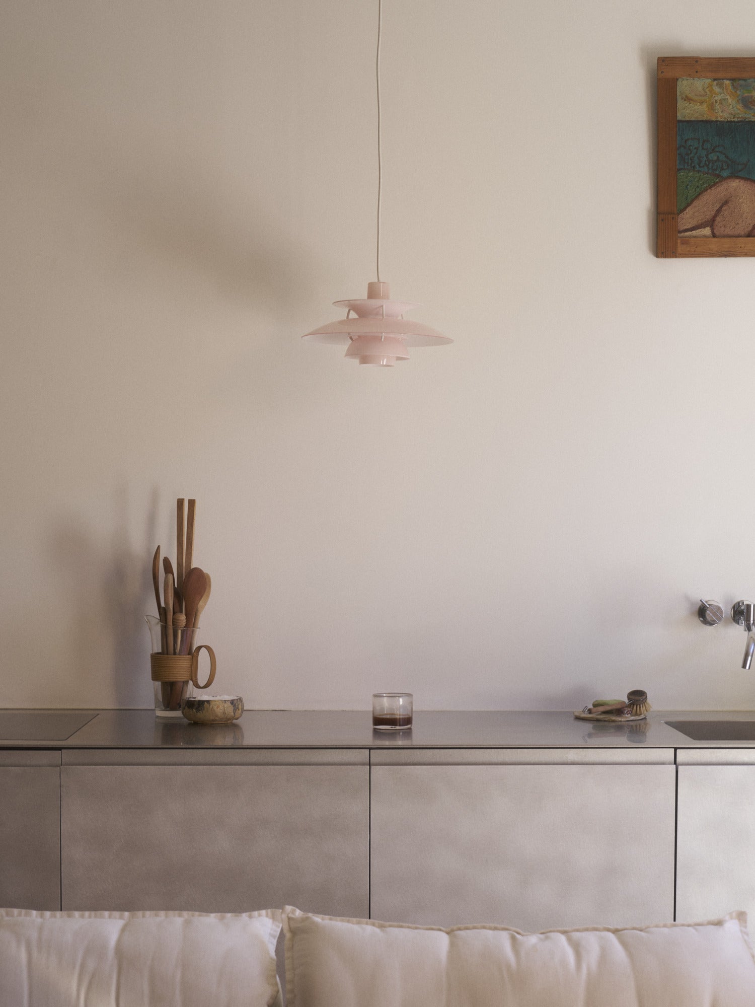 Závesná lampa PH 5 OPAL svetloružová