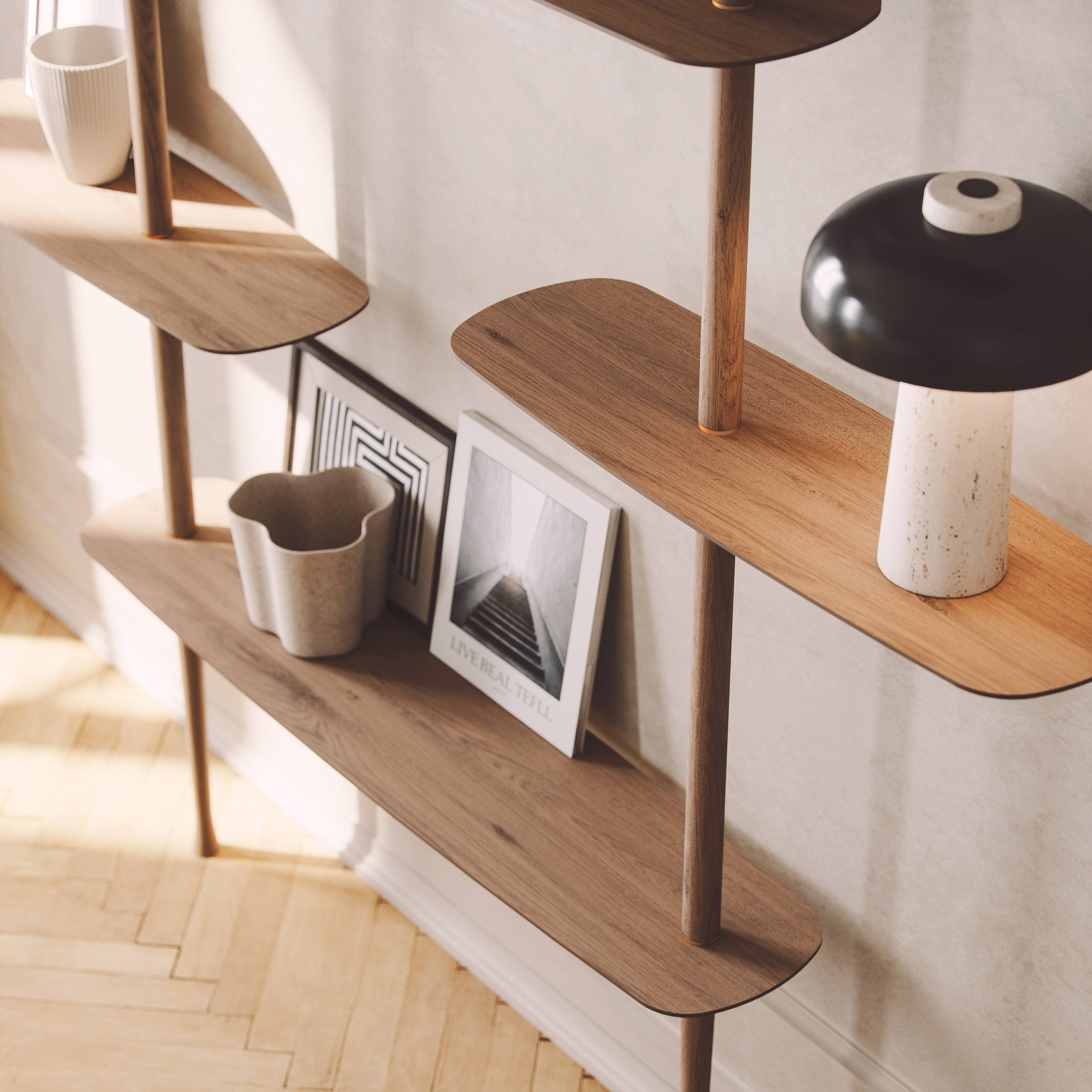 Nástenný regál AXIS 2 orechový dyha