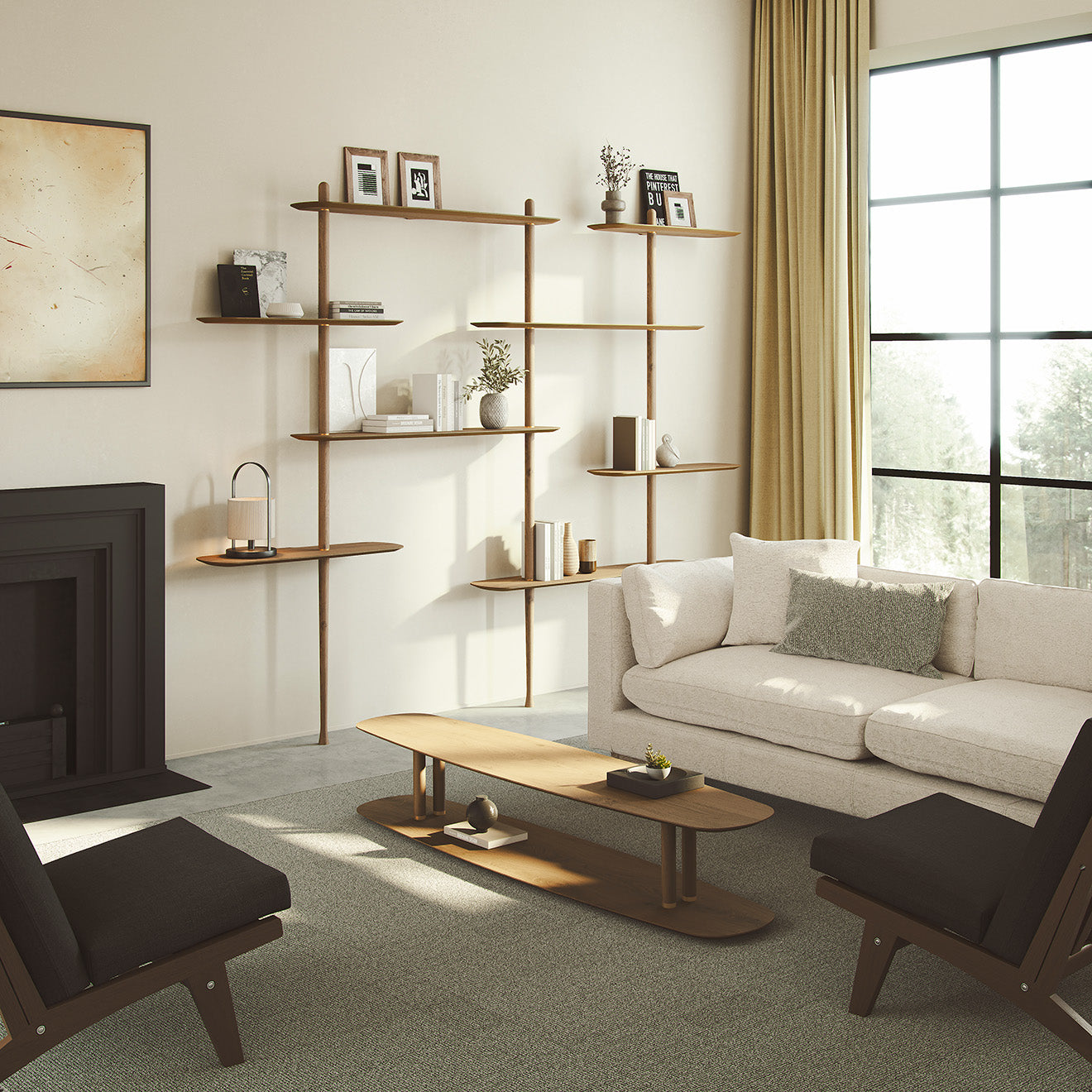 Nástenný regál AXIS 3 orechový dyha