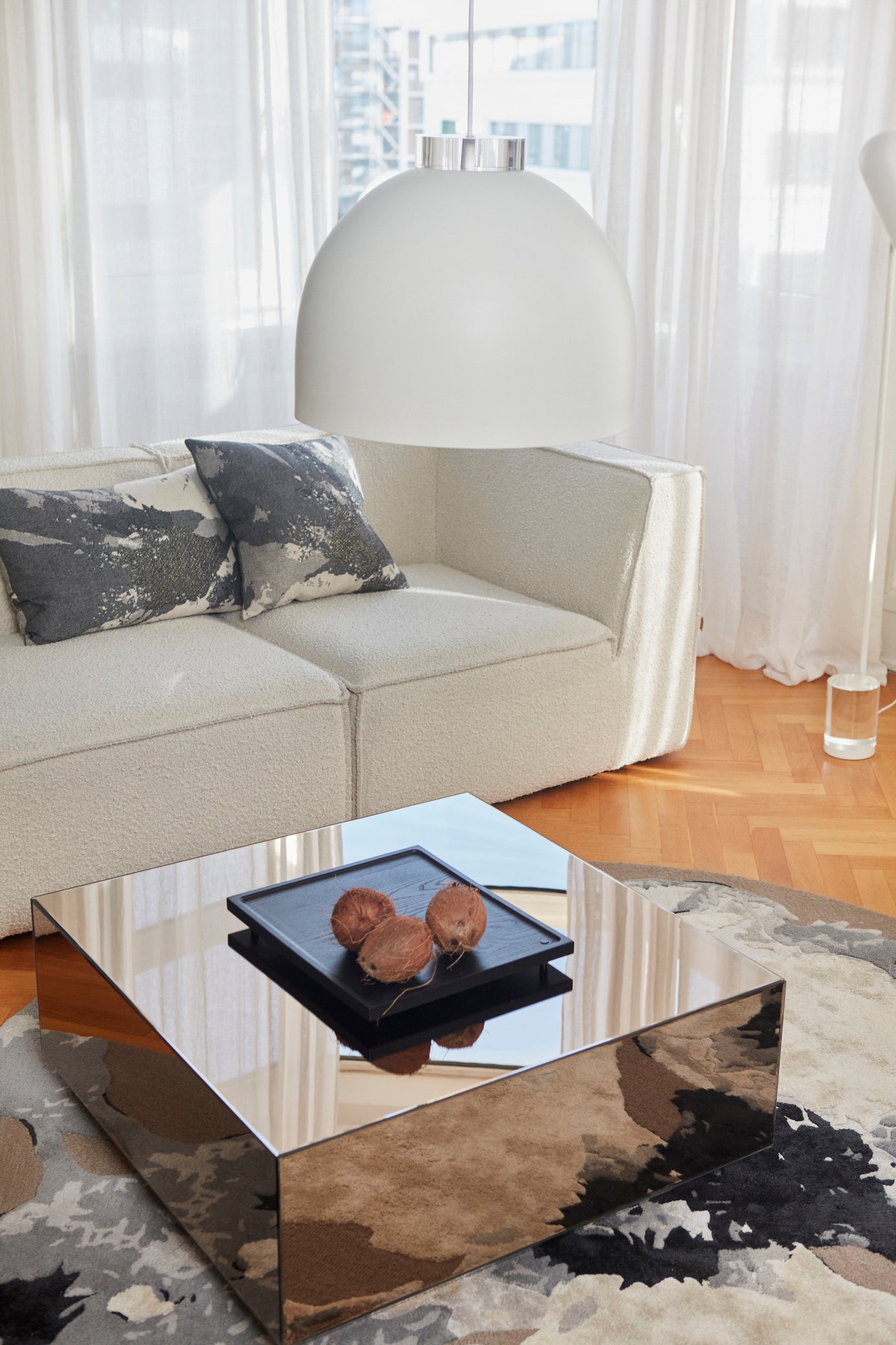 Závesná lampa LUCEO ROUND biela