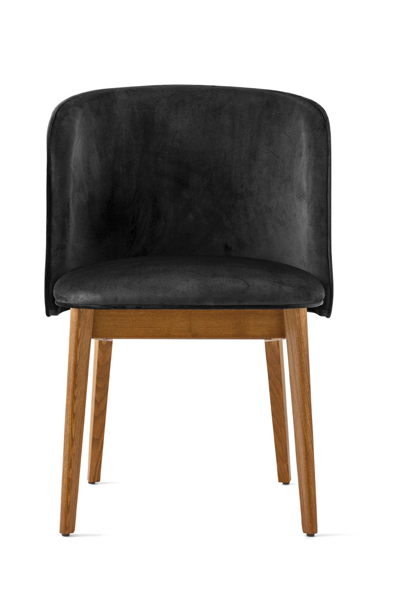 ABREY Armchair Upholstered with Walnut Base