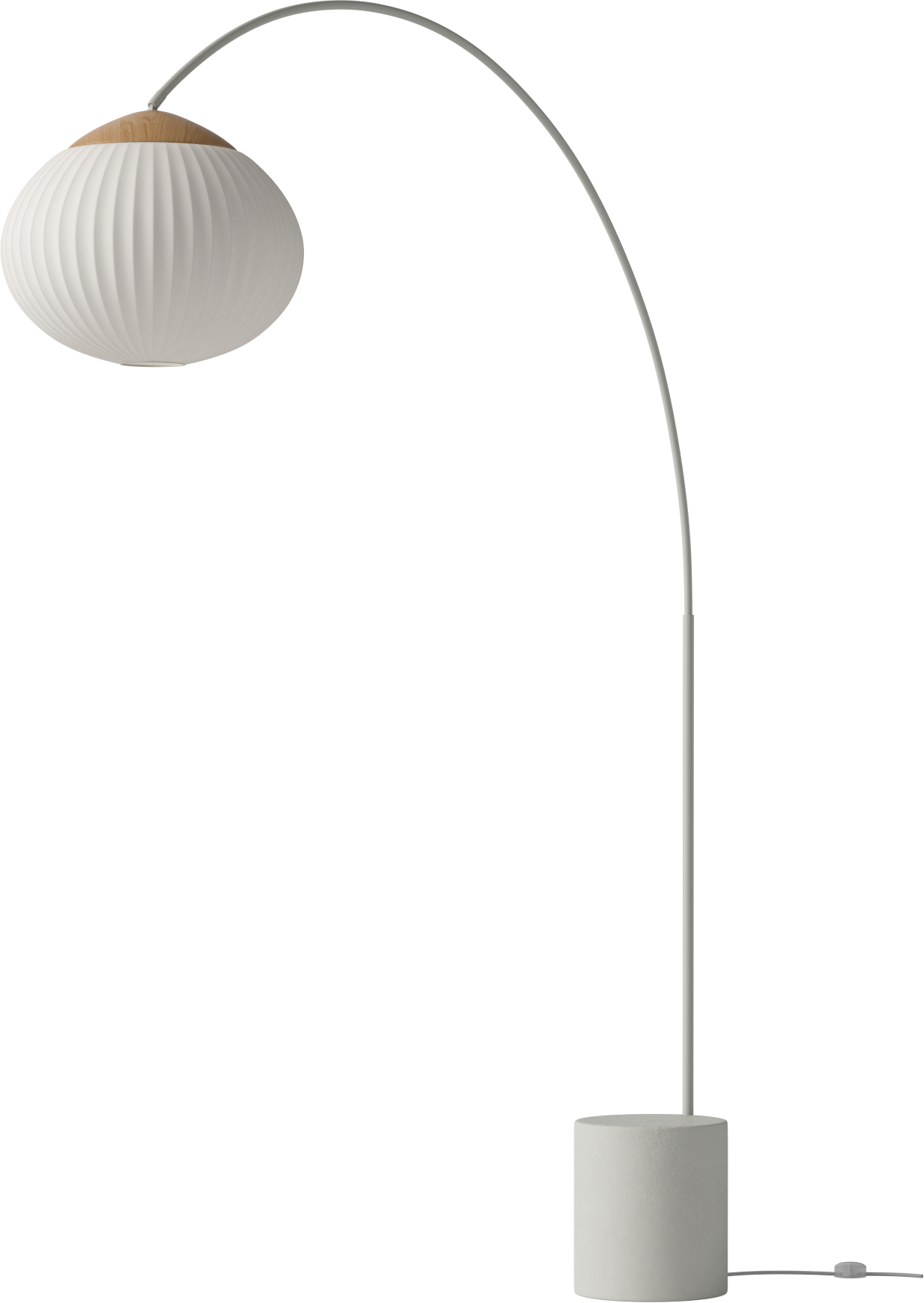 Stojaca lampa ACORN biela s podstavcom zo šedého betónu