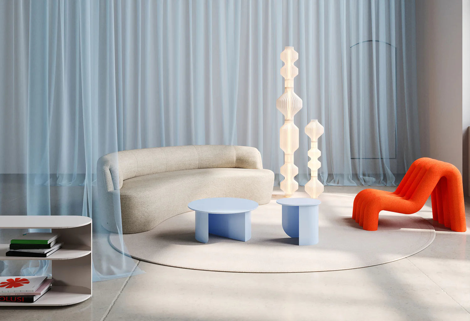 Kávový stolík PLATEAU svetlomodrý