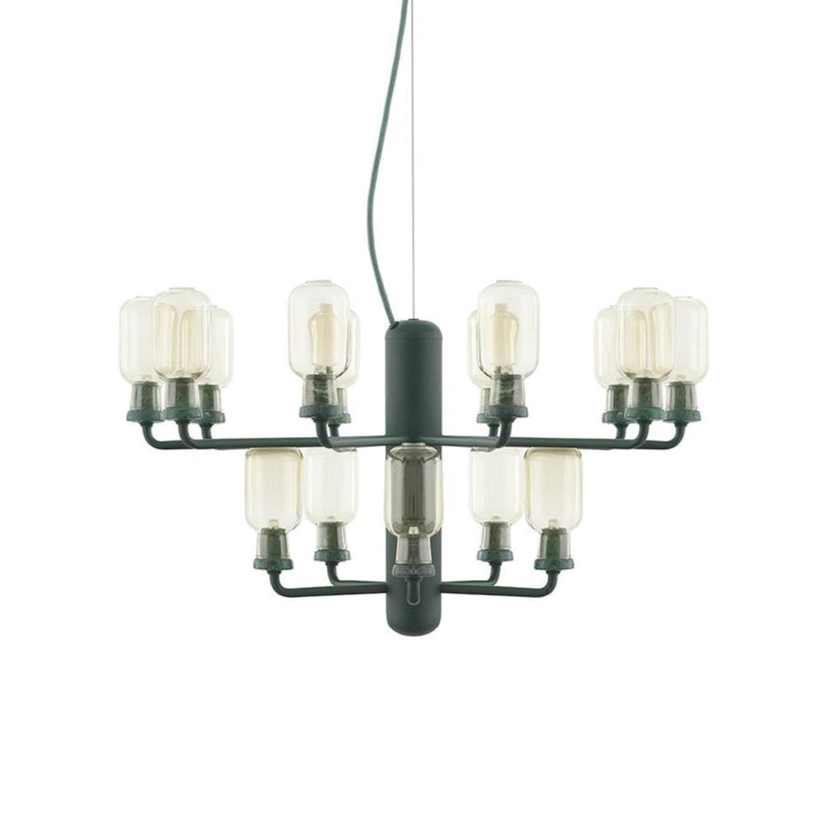 AMP chandelier yellow glass with green marble