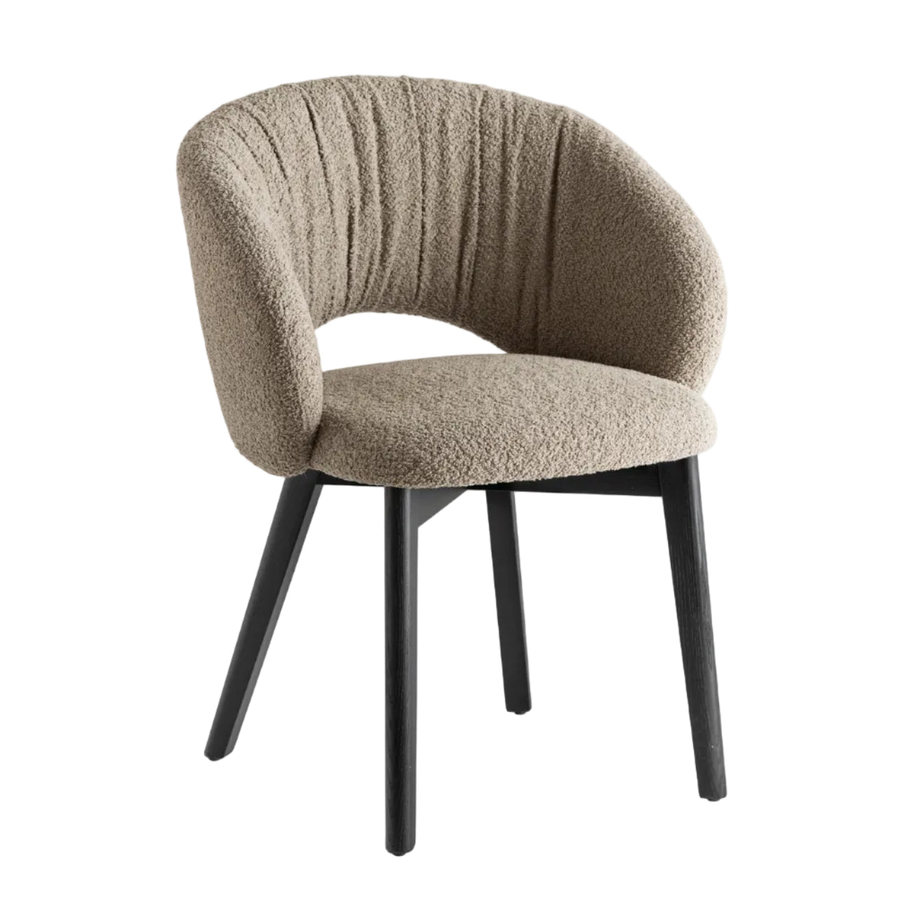 Upholstered ANIME Chair with Black Wooden Base