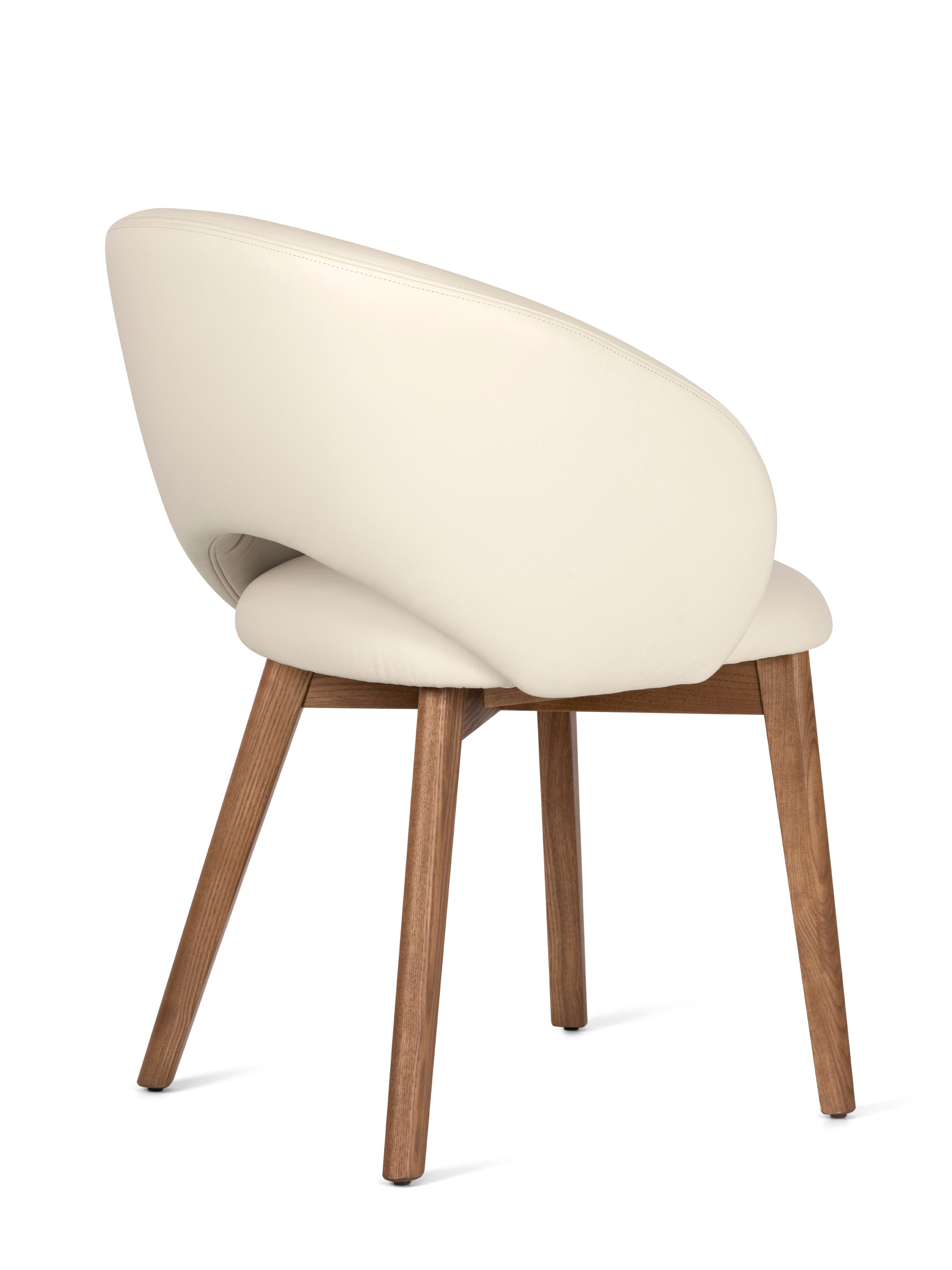 Upholstered ANIME Chair with Walnut Base