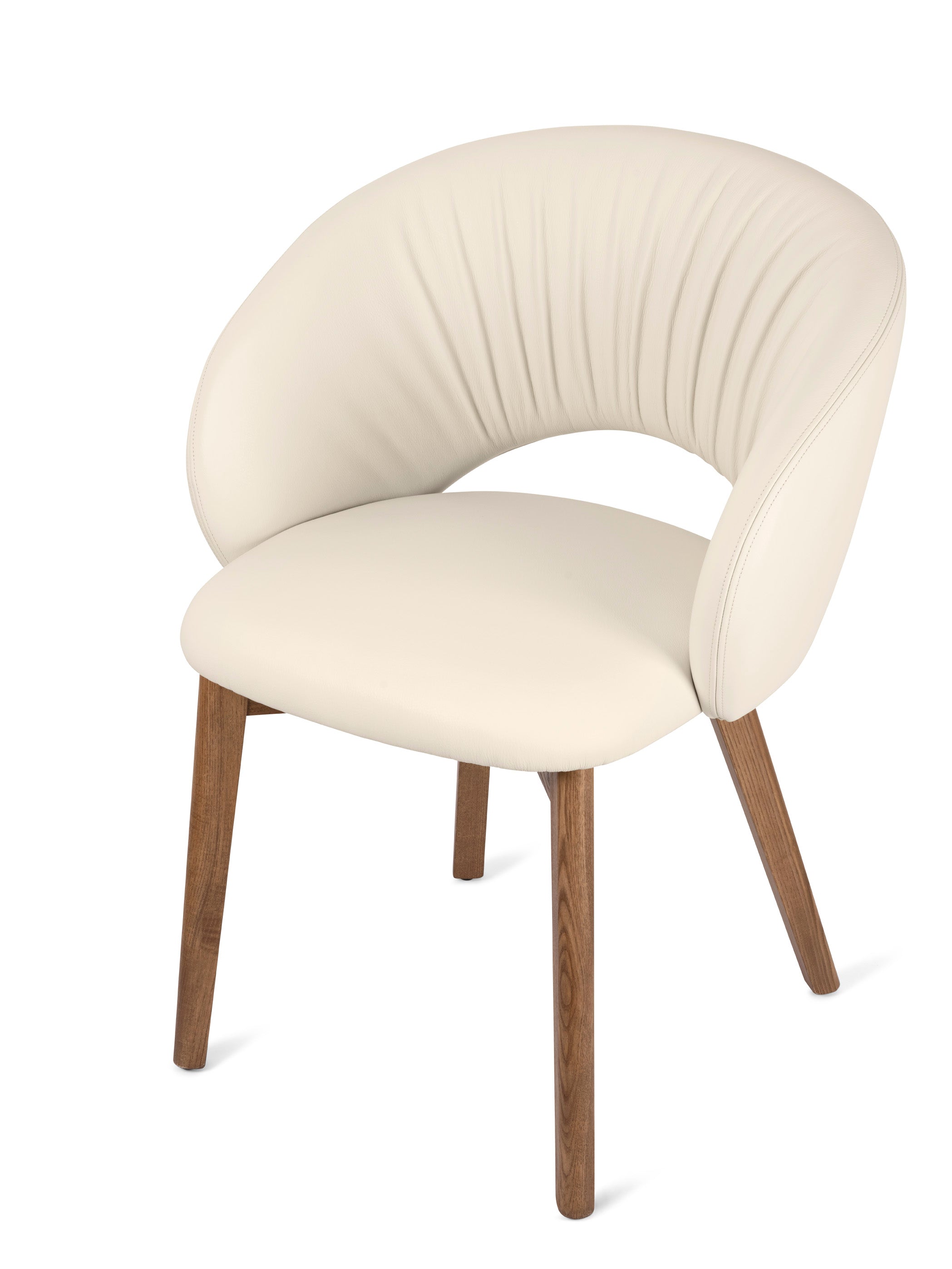 Upholstered ANIME Chair with Walnut Base