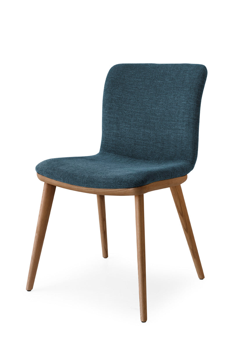 ANNIE upholstered chair with walnut base