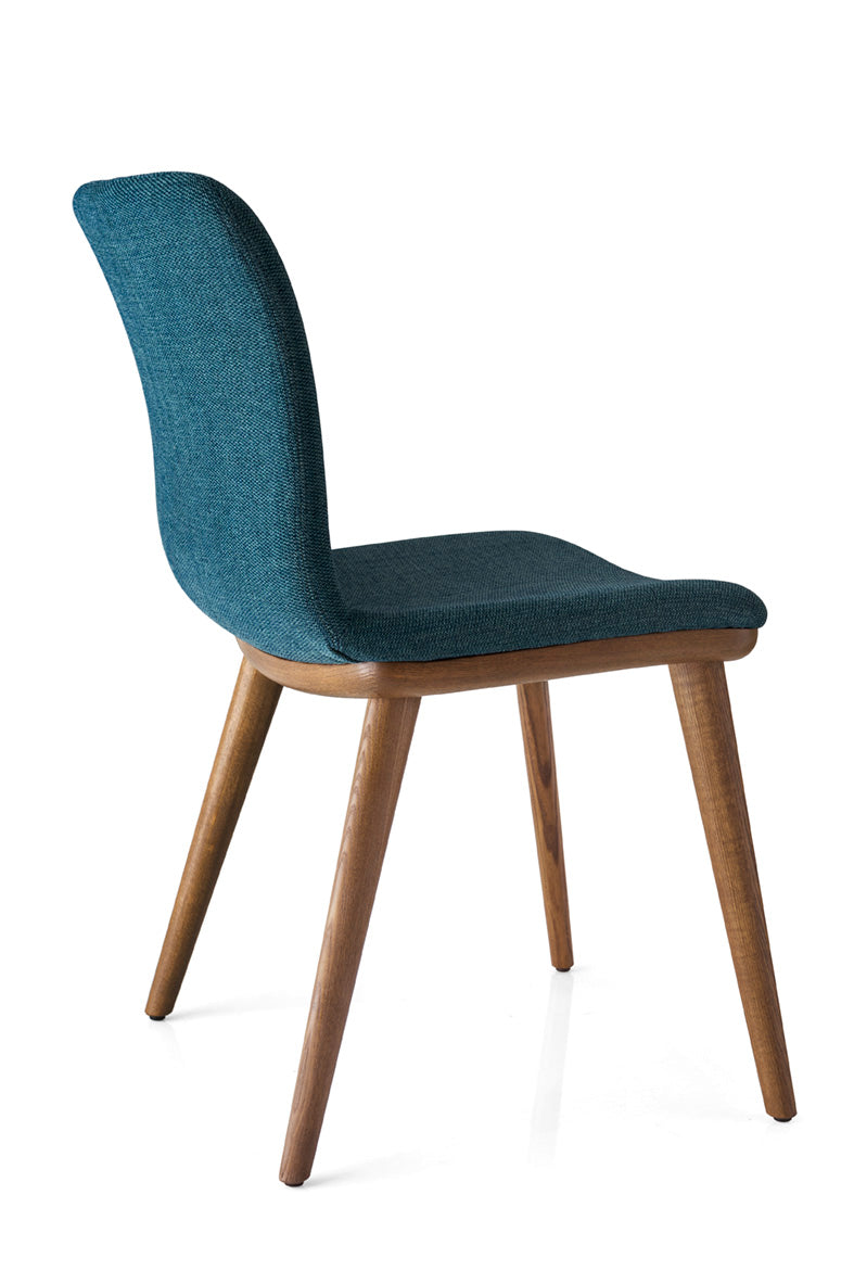 ANNIE upholstered chair with walnut base