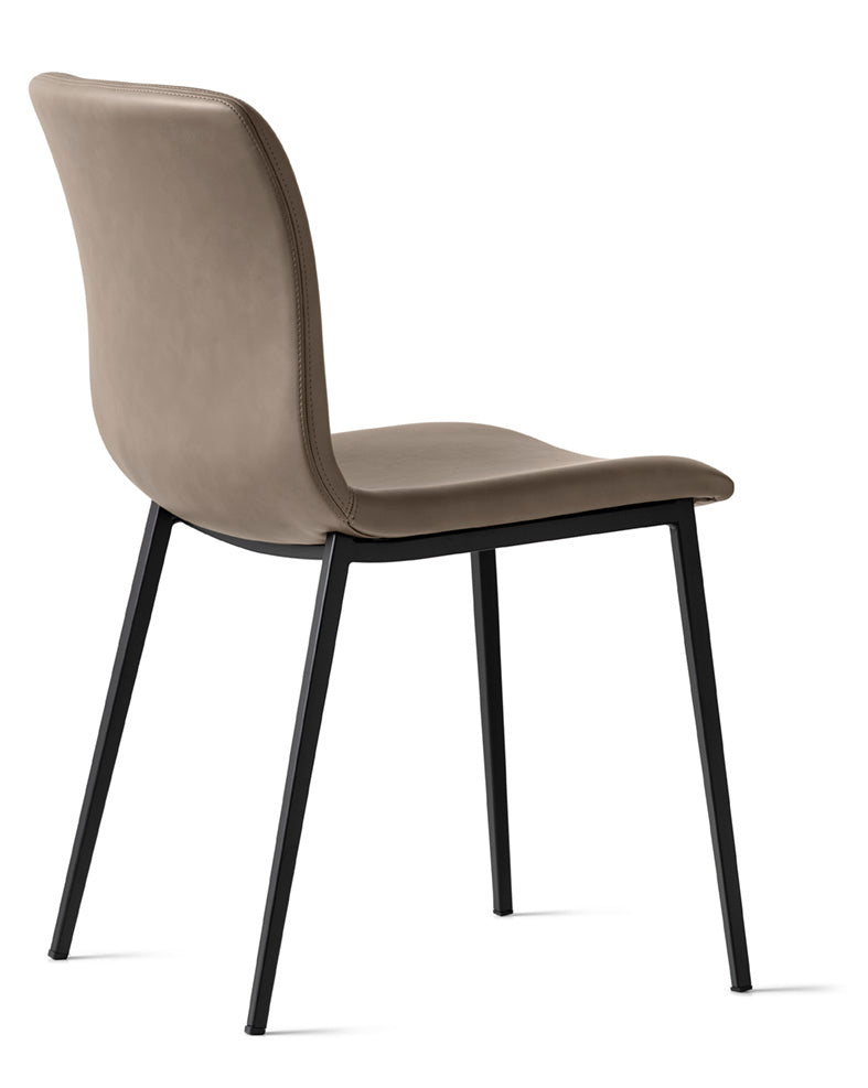 Upholstered ANNIE Chair with Black Metal Base