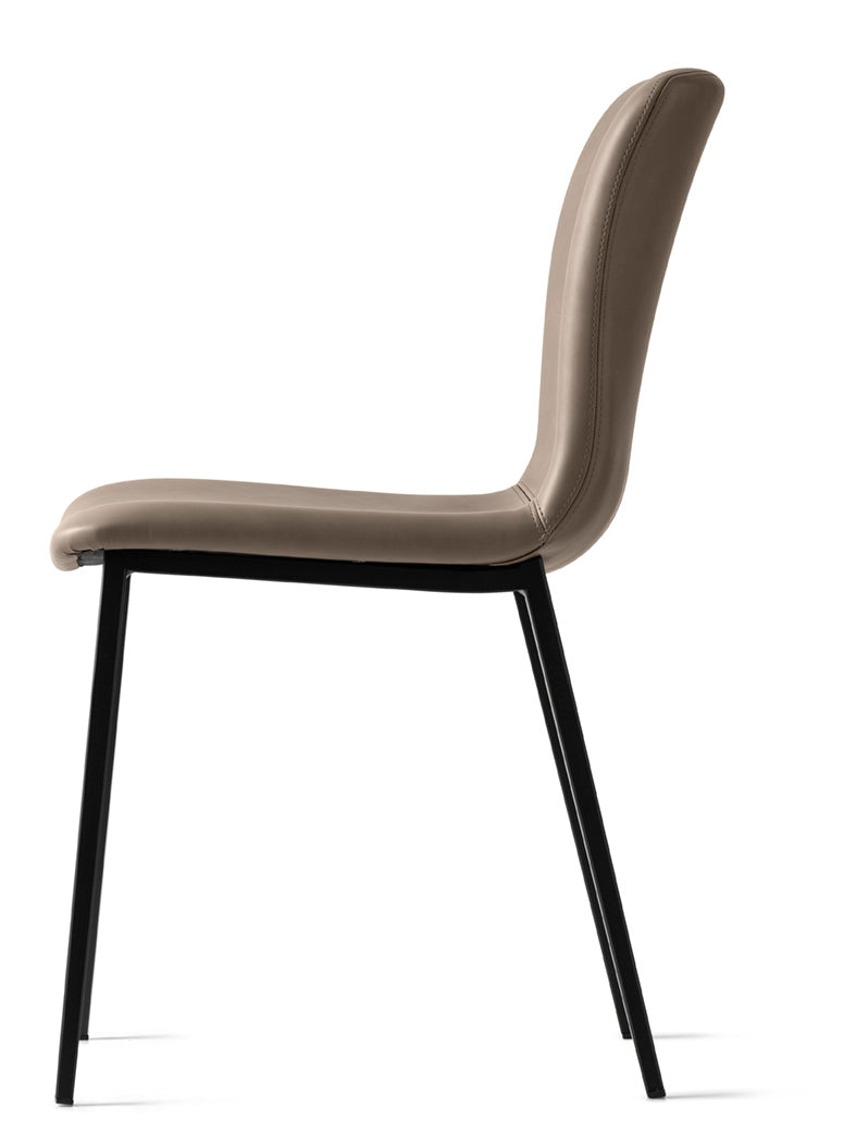 Upholstered ANNIE Chair with Black Metal Base