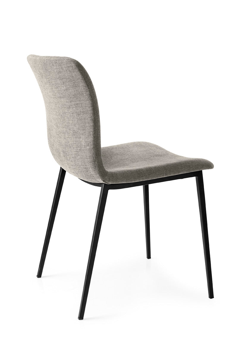 Upholstered ANNIE Chair with Black Metal Base