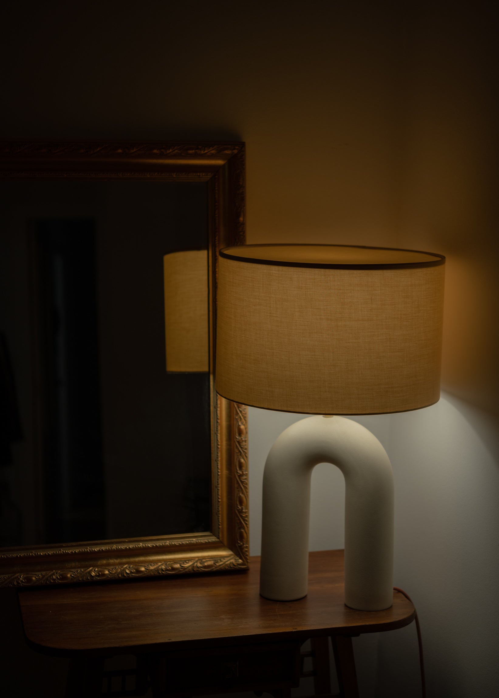 Ceramic Table Lamp ARKO Ecru