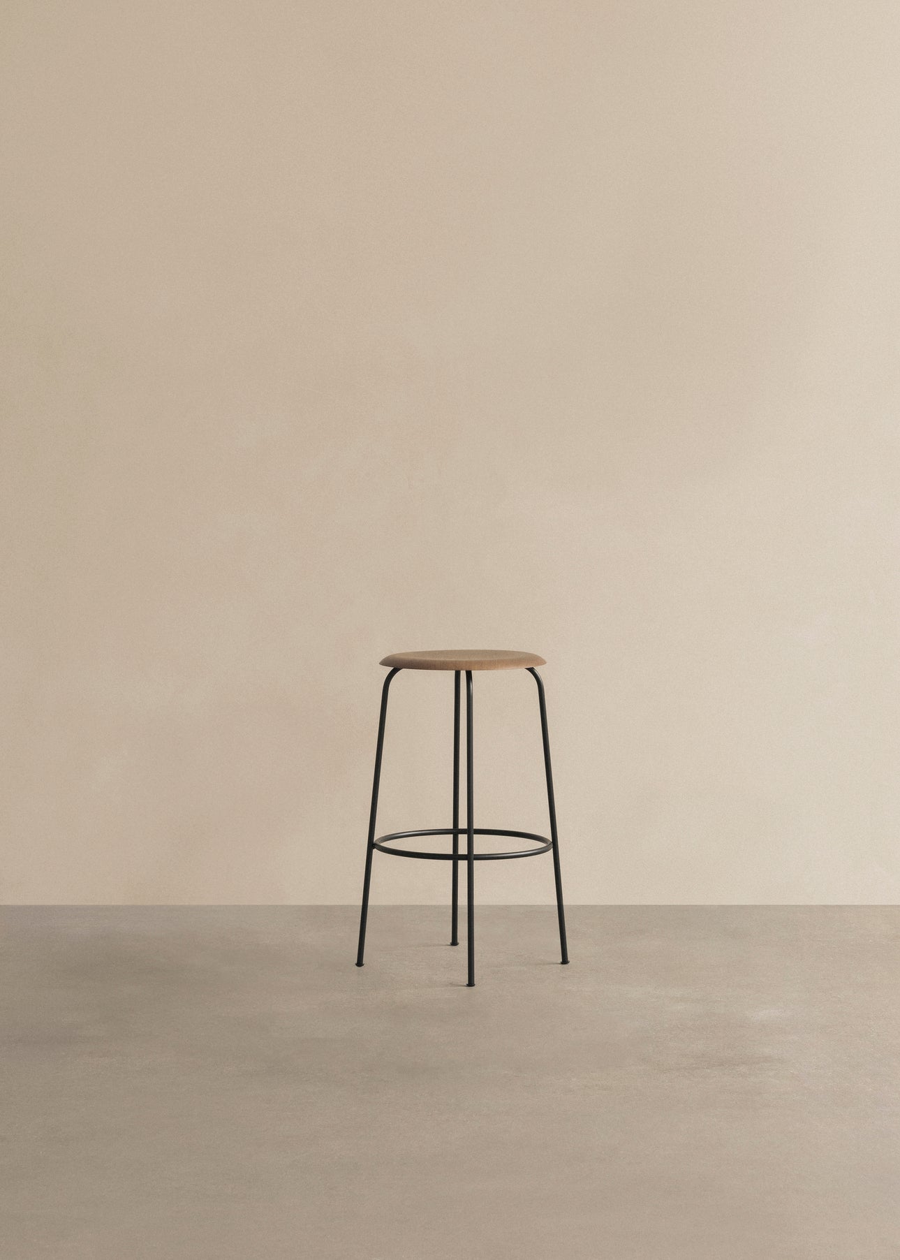 Barový stolička AFTEROOM tmavý dubový dyha so železnou základňou