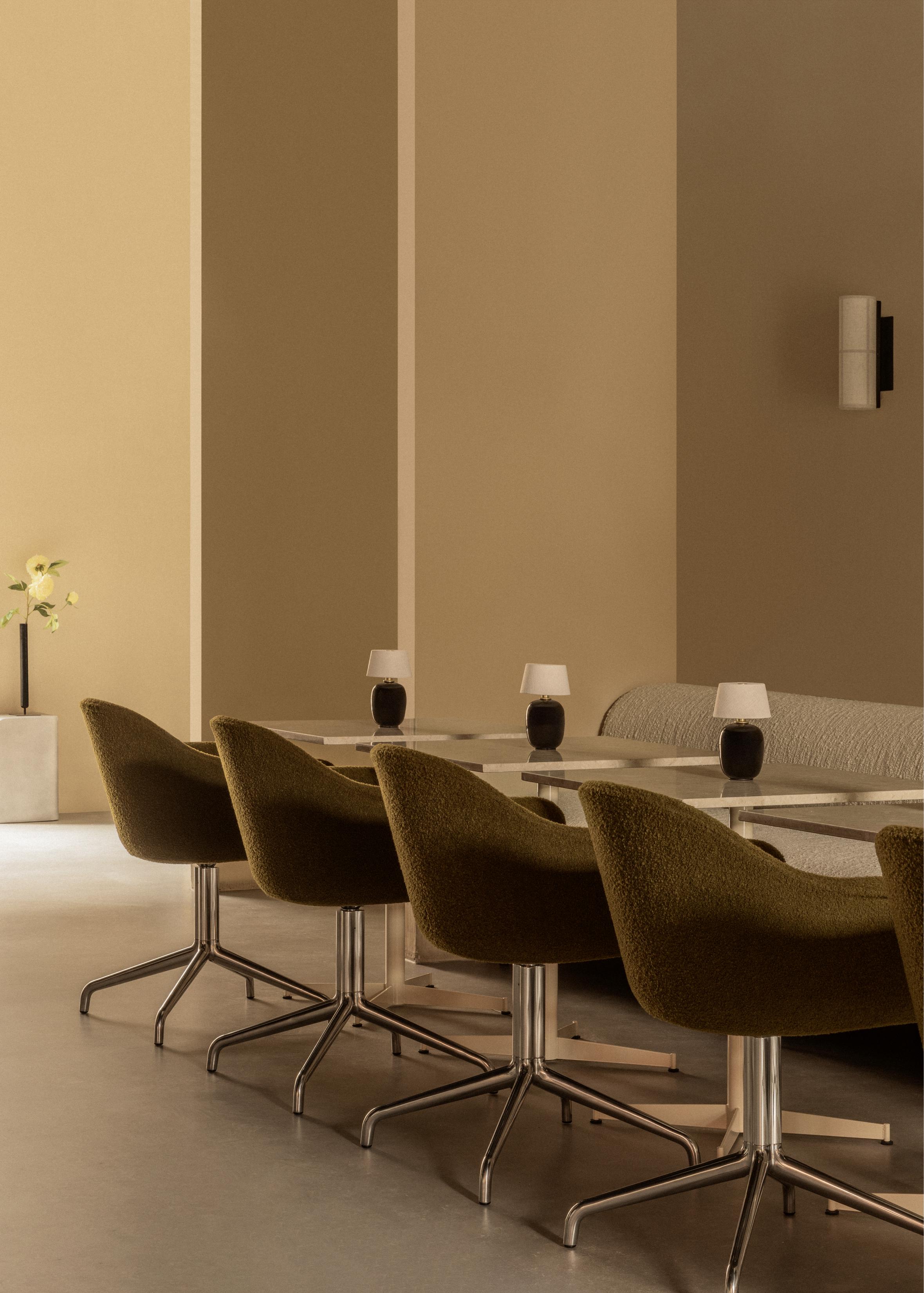 HARBOUR Office Chair Black Faux Leather with Silver Base