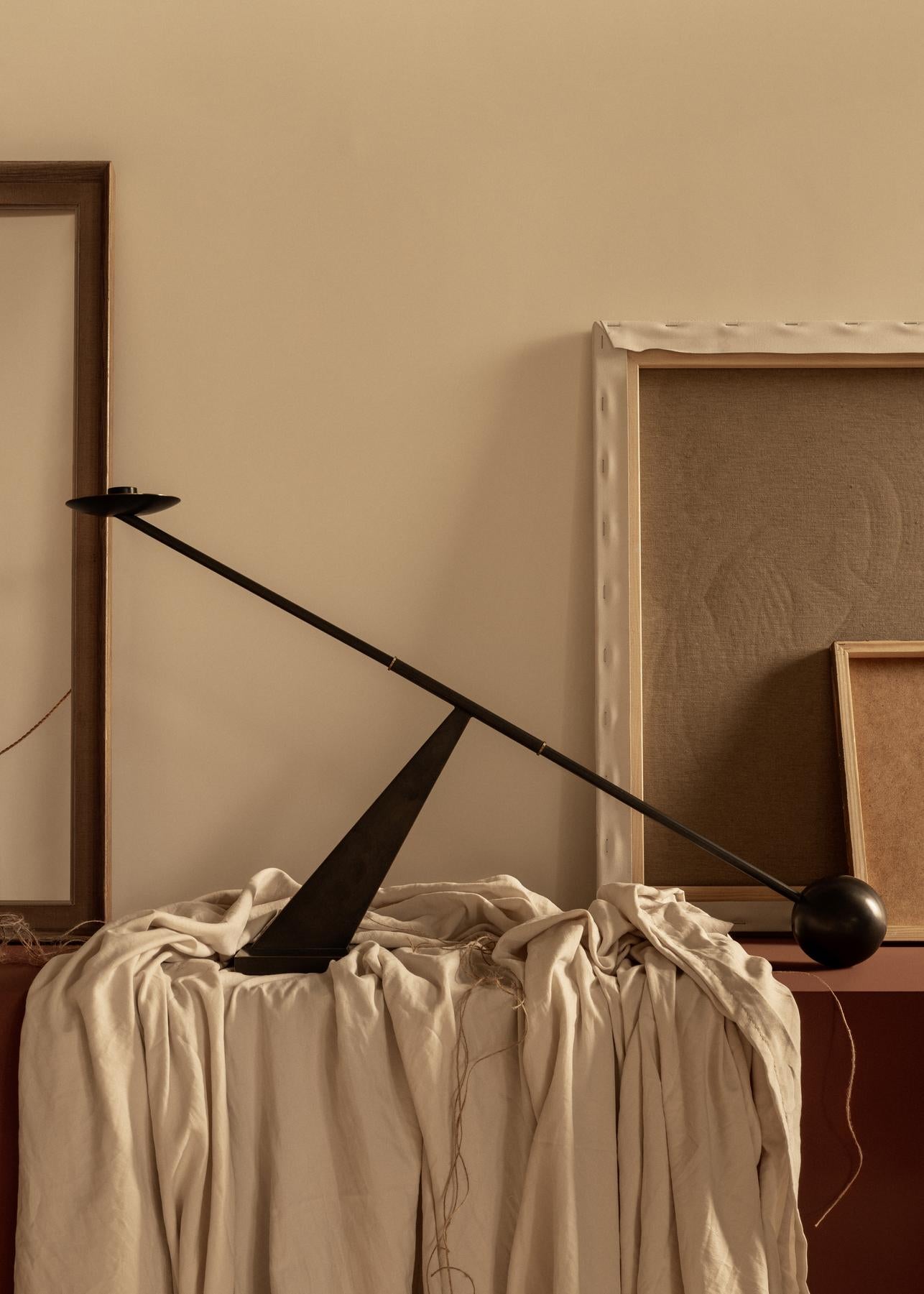 INTERCONNECT Candle Holder in Bronzed Brass