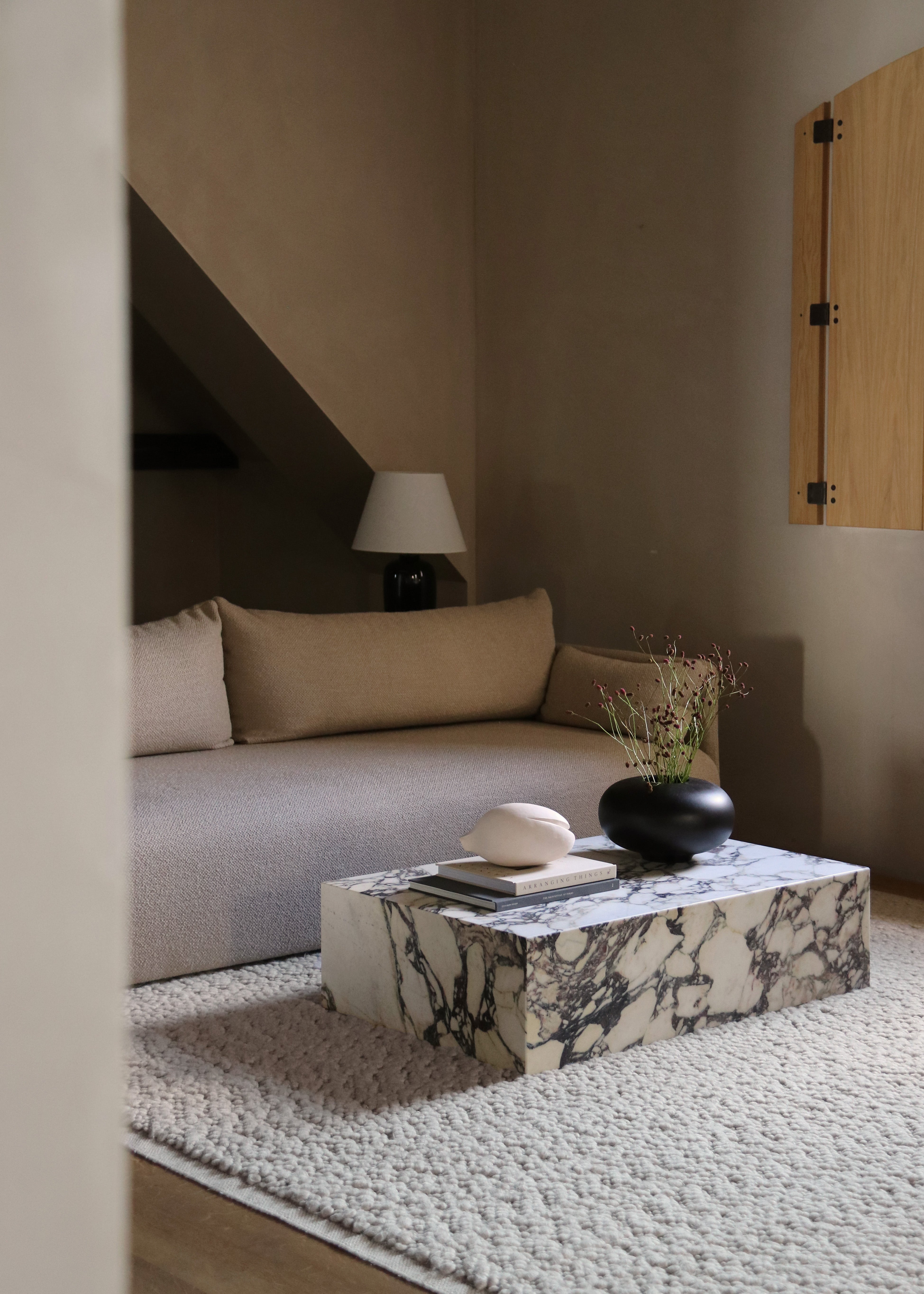 2-seater OFFSET sofa brown