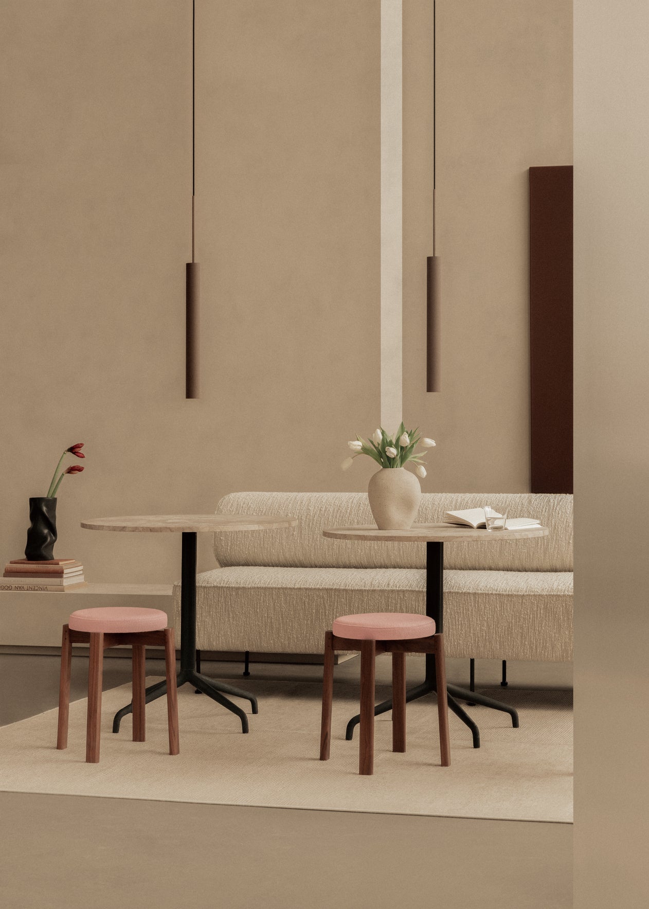 HARBOUR black bar table oak veneer