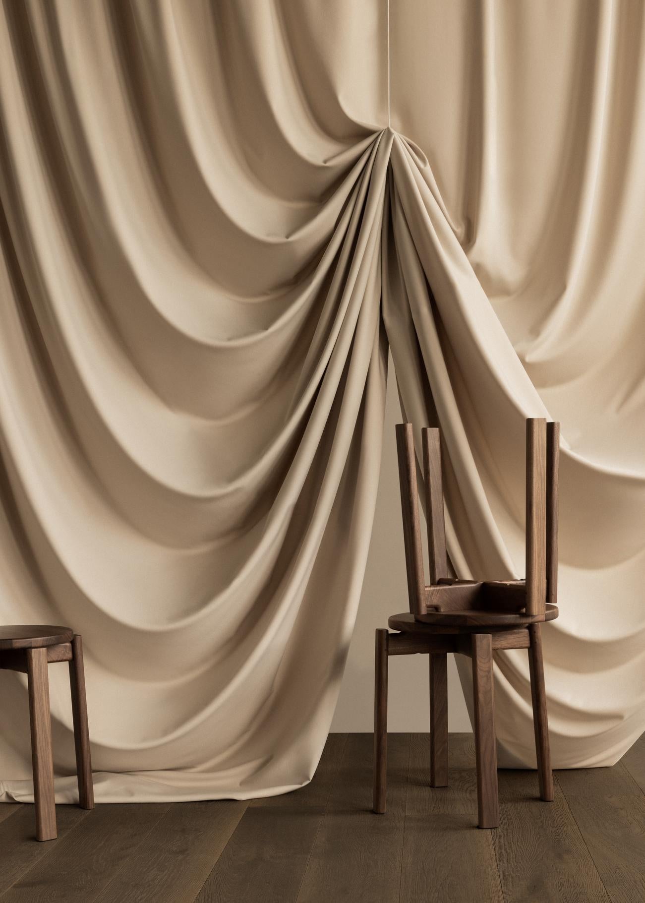 PASSAGE stool walnut wood