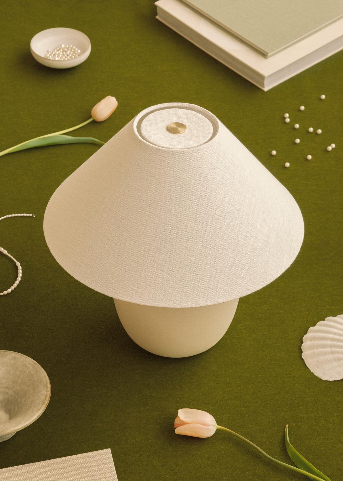Stolná lampa TORSO biela keramika