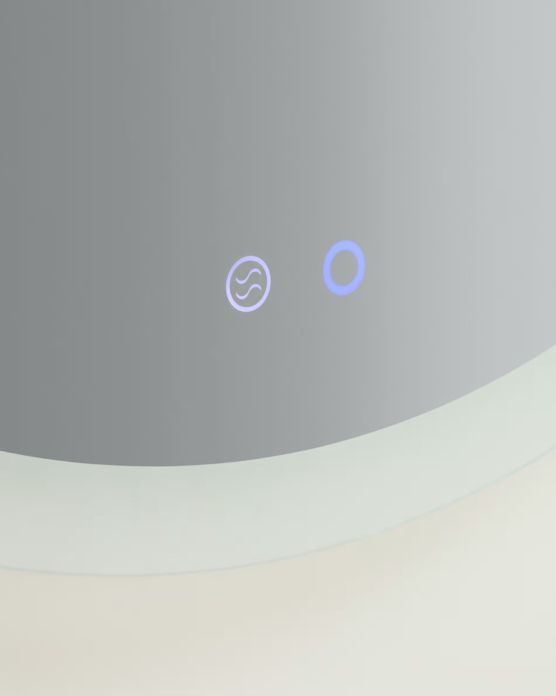 MERVI white illuminated round bathroom mirror