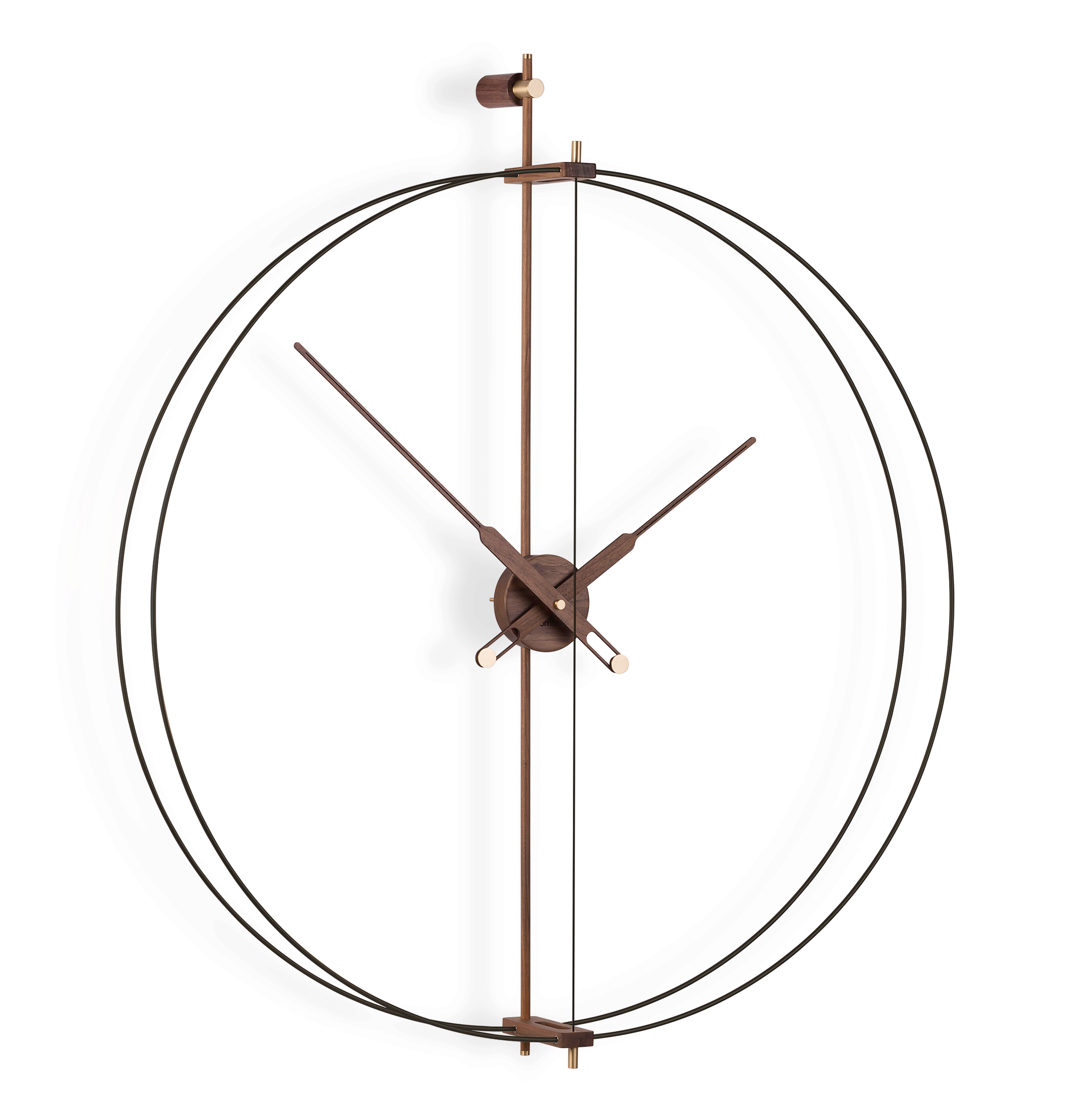 BARCELONA PREMIUM wall clock walnut wood with black