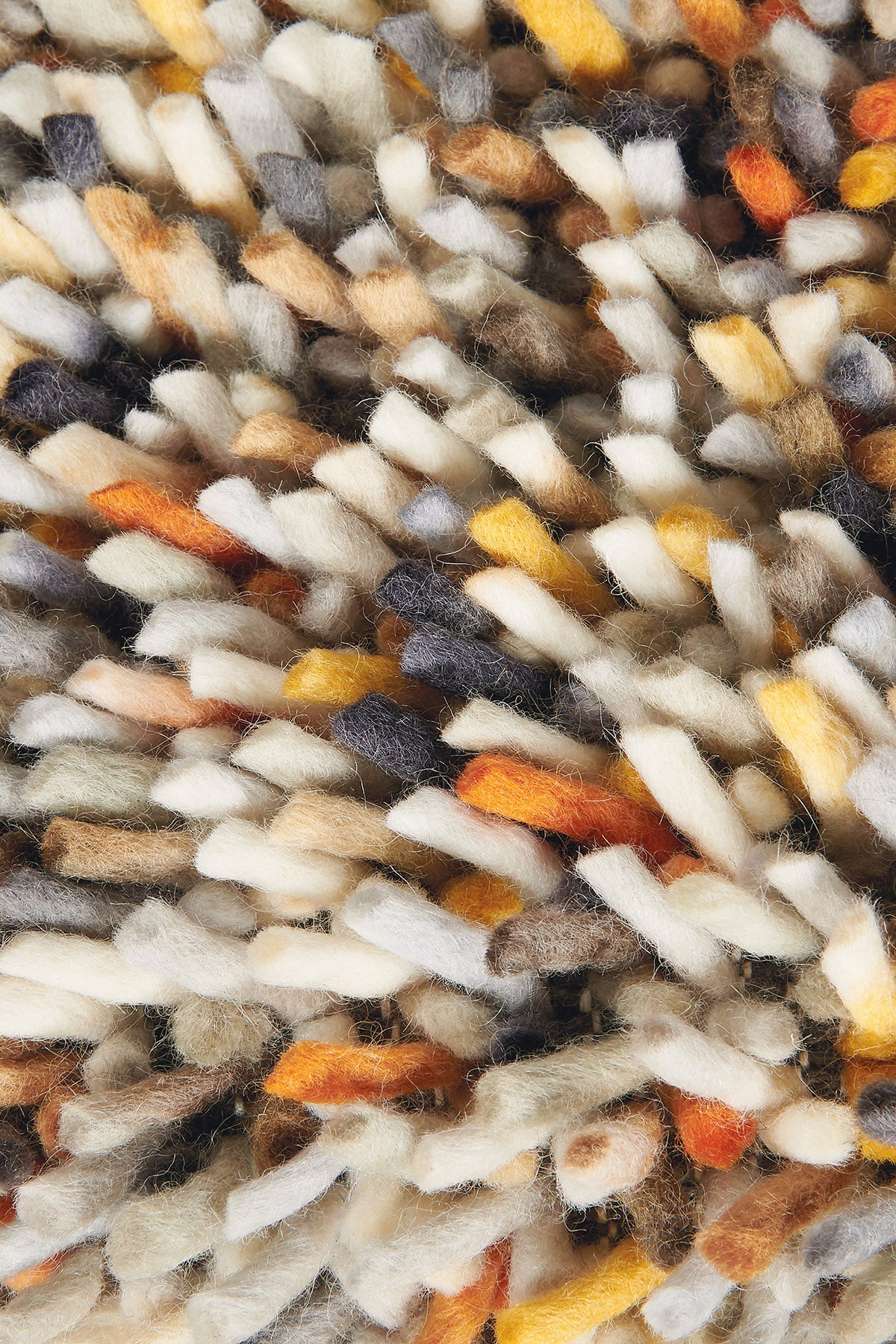 Orange-Cream Dots Carpet with Long Pile