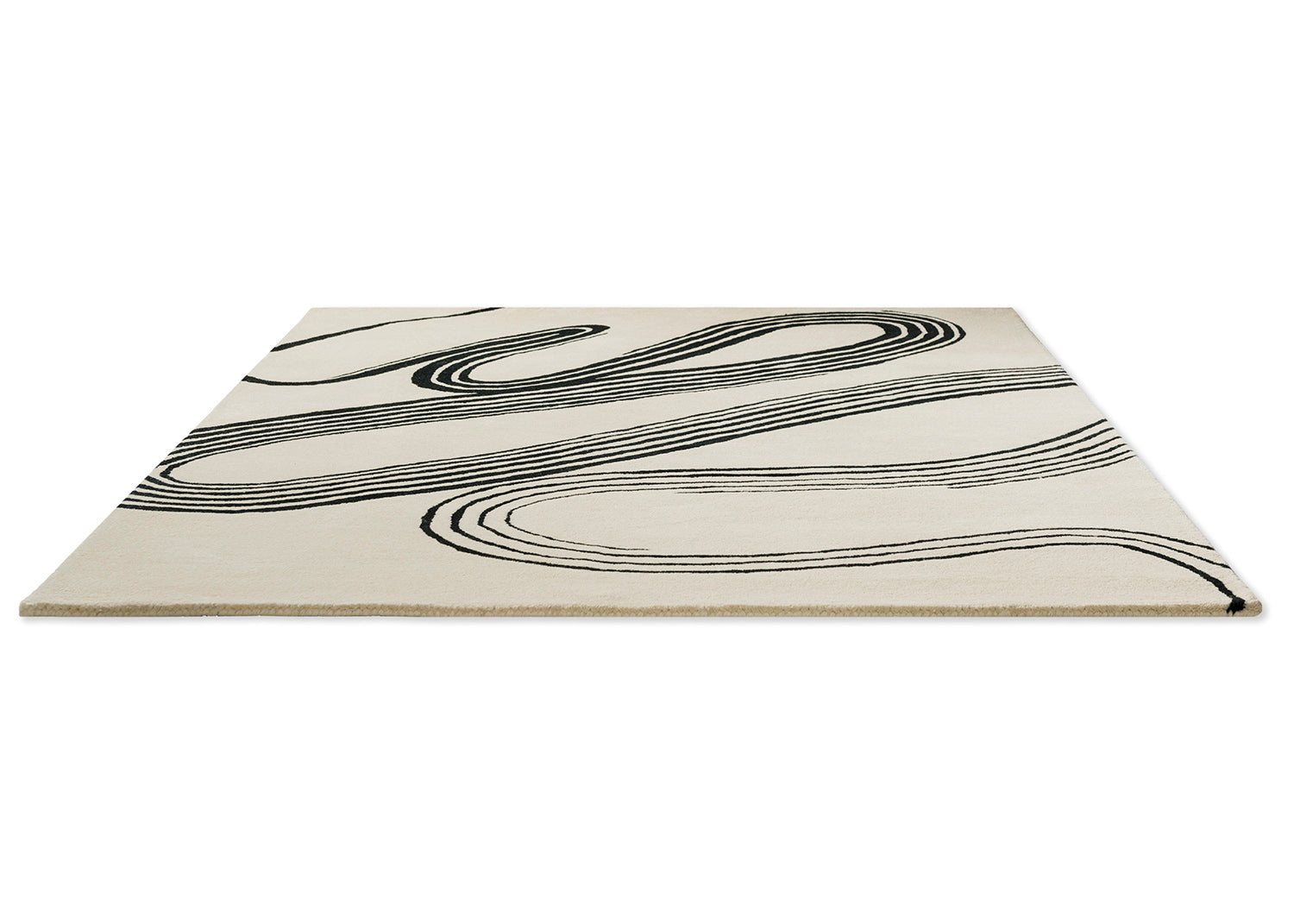 DECOR FLOW beige rug with black pattern