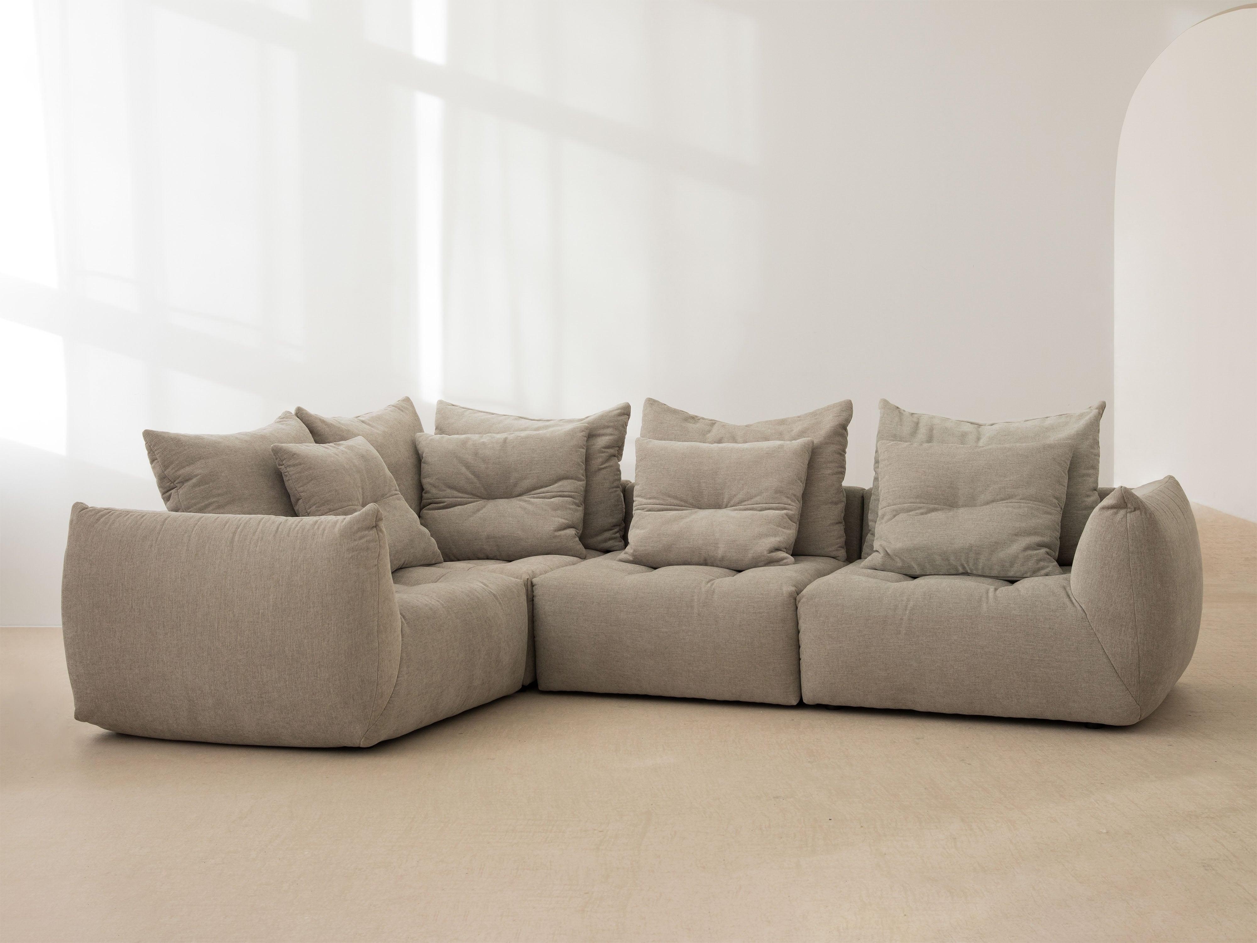 Modulárny rohový gauč pre 3 osoby BLOOM červený šenil