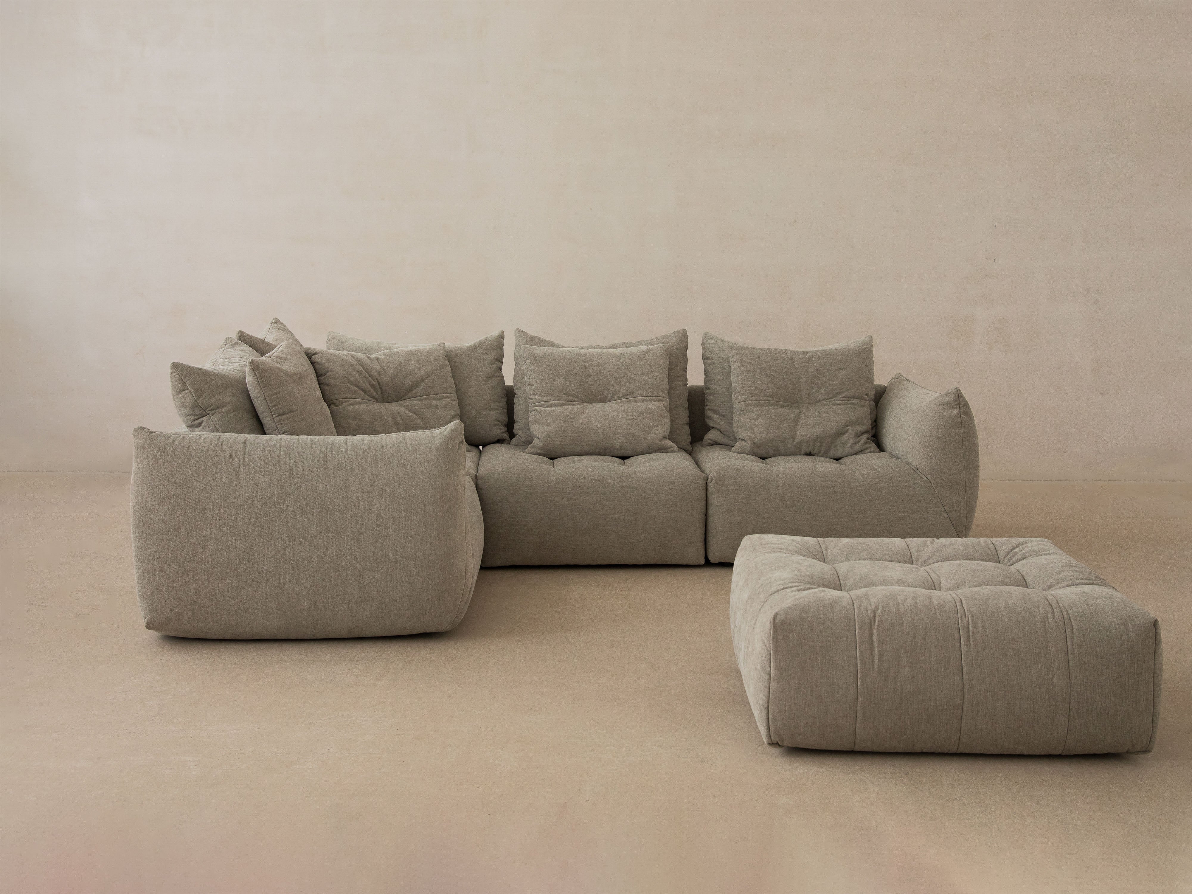 Modulárny rohový gauč pre 3 osoby BLOOM červený šenil