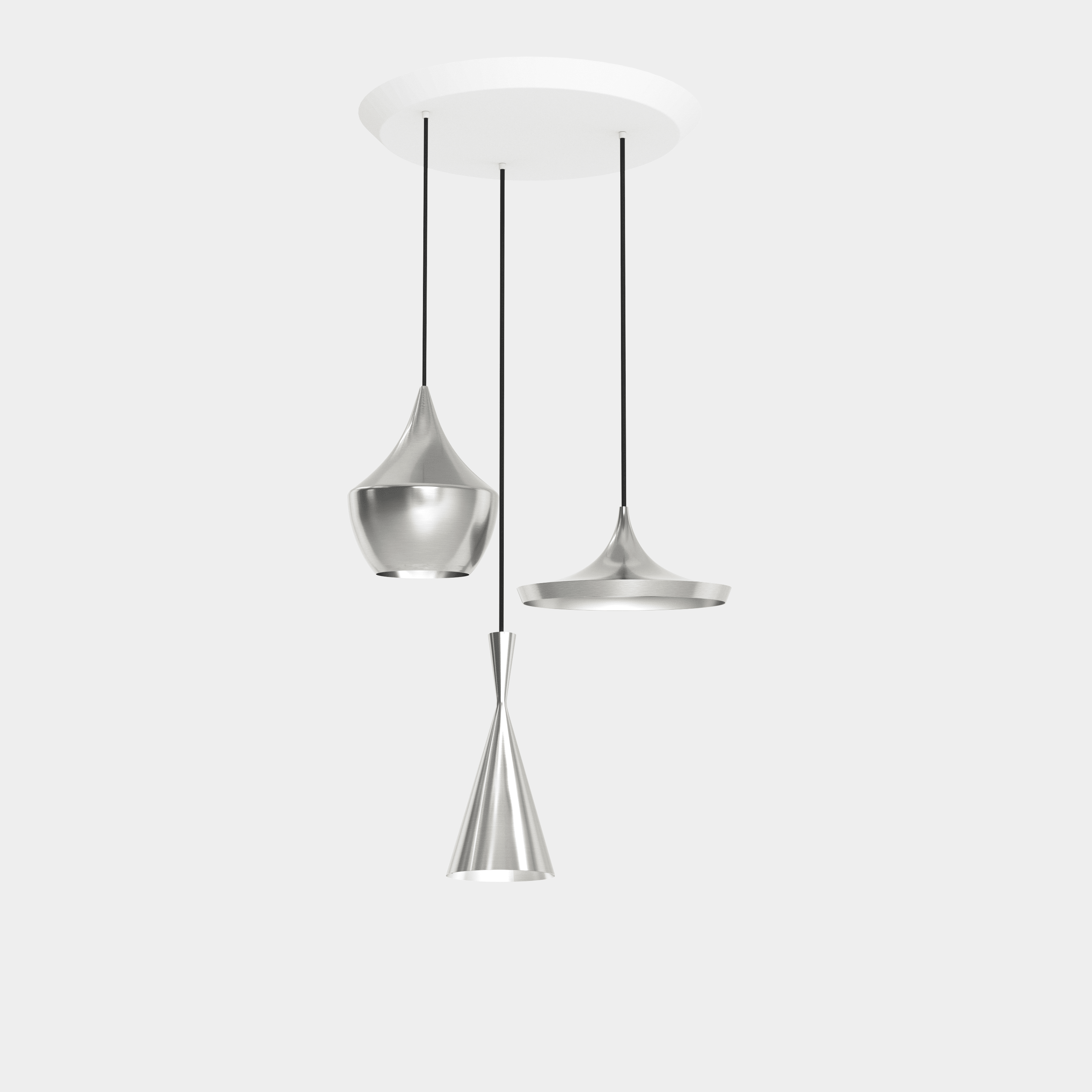 UNBEATEN TALL silver pendant lamp