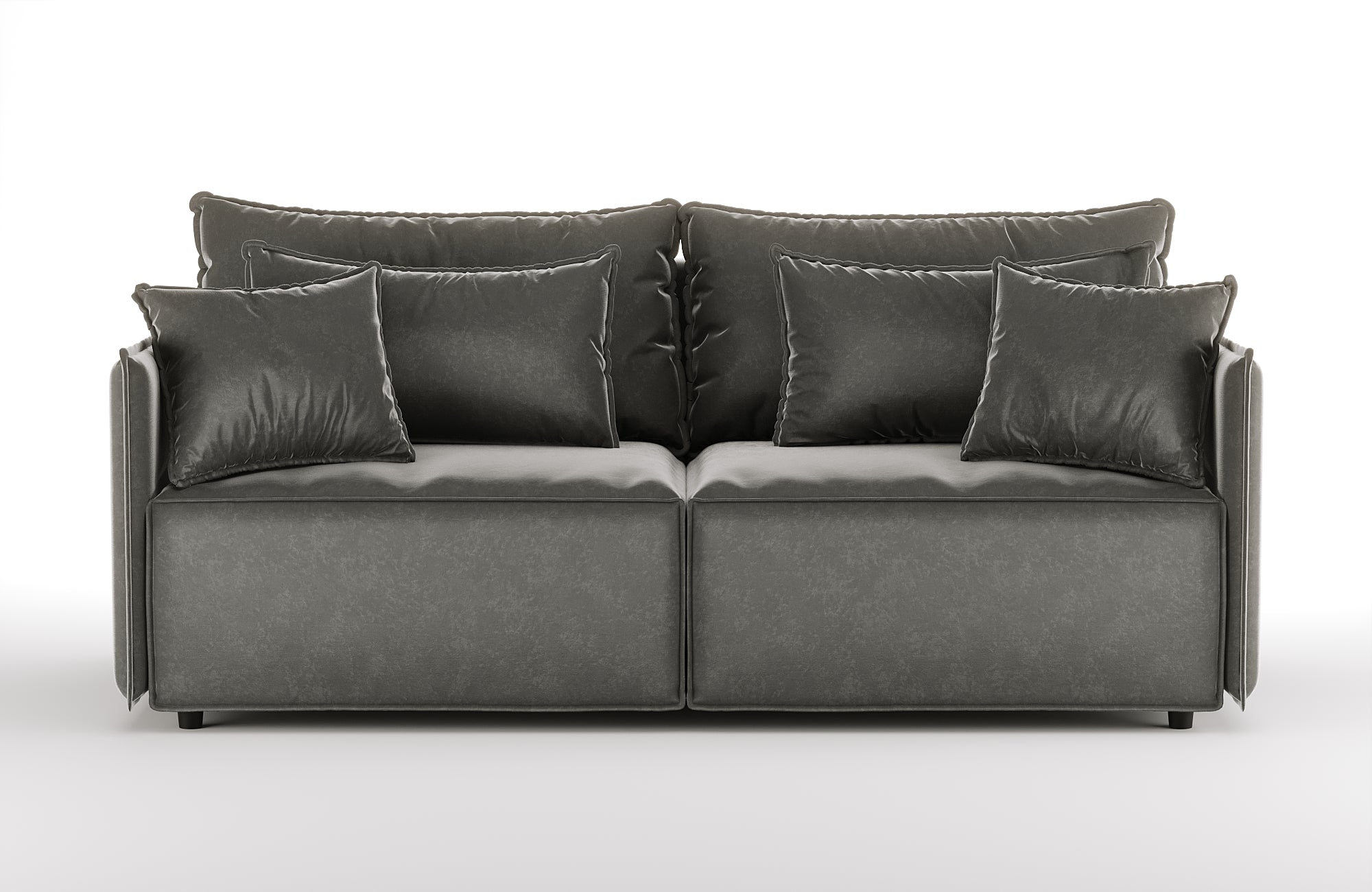 Velvet sofa with sleeping function FABIEN gray
