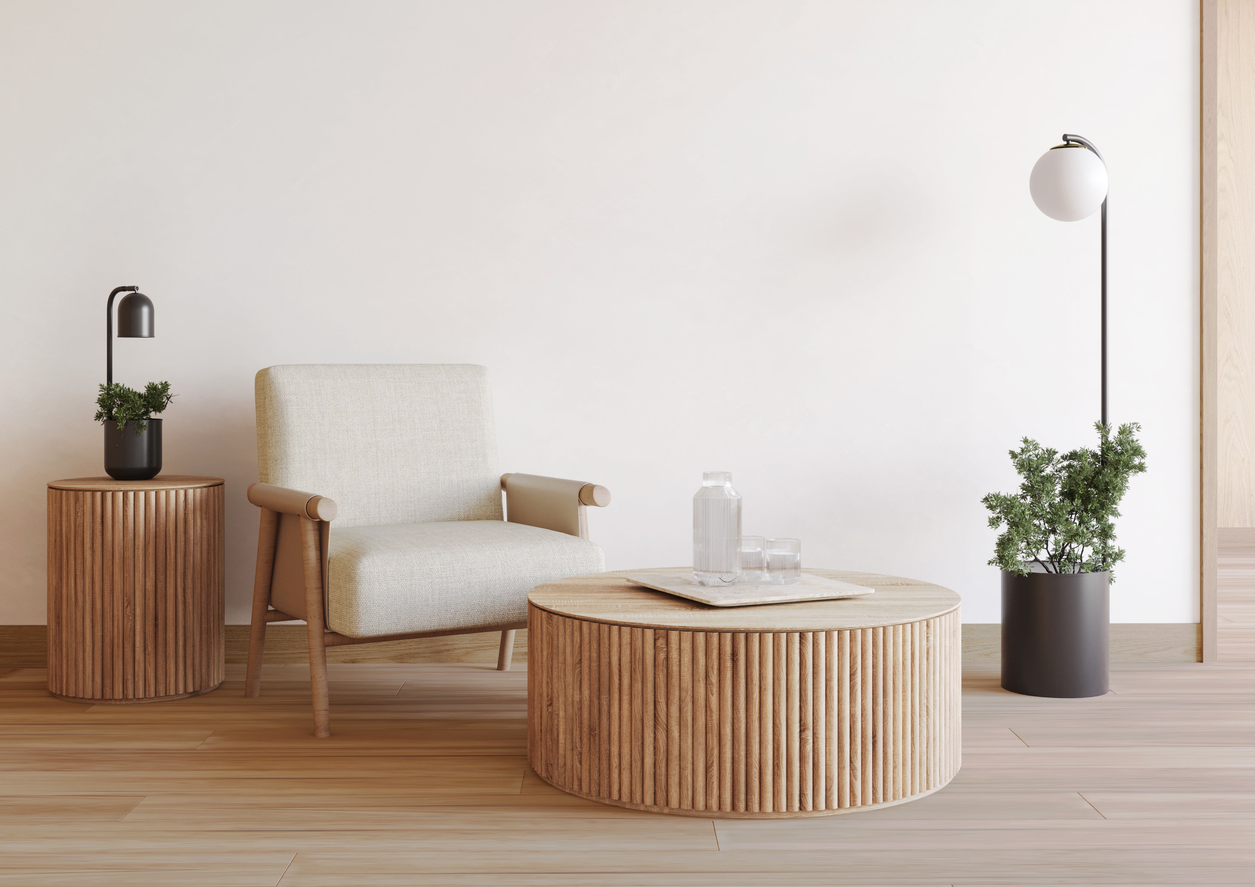 Stolná lampa BOTANICA WOOD čierna